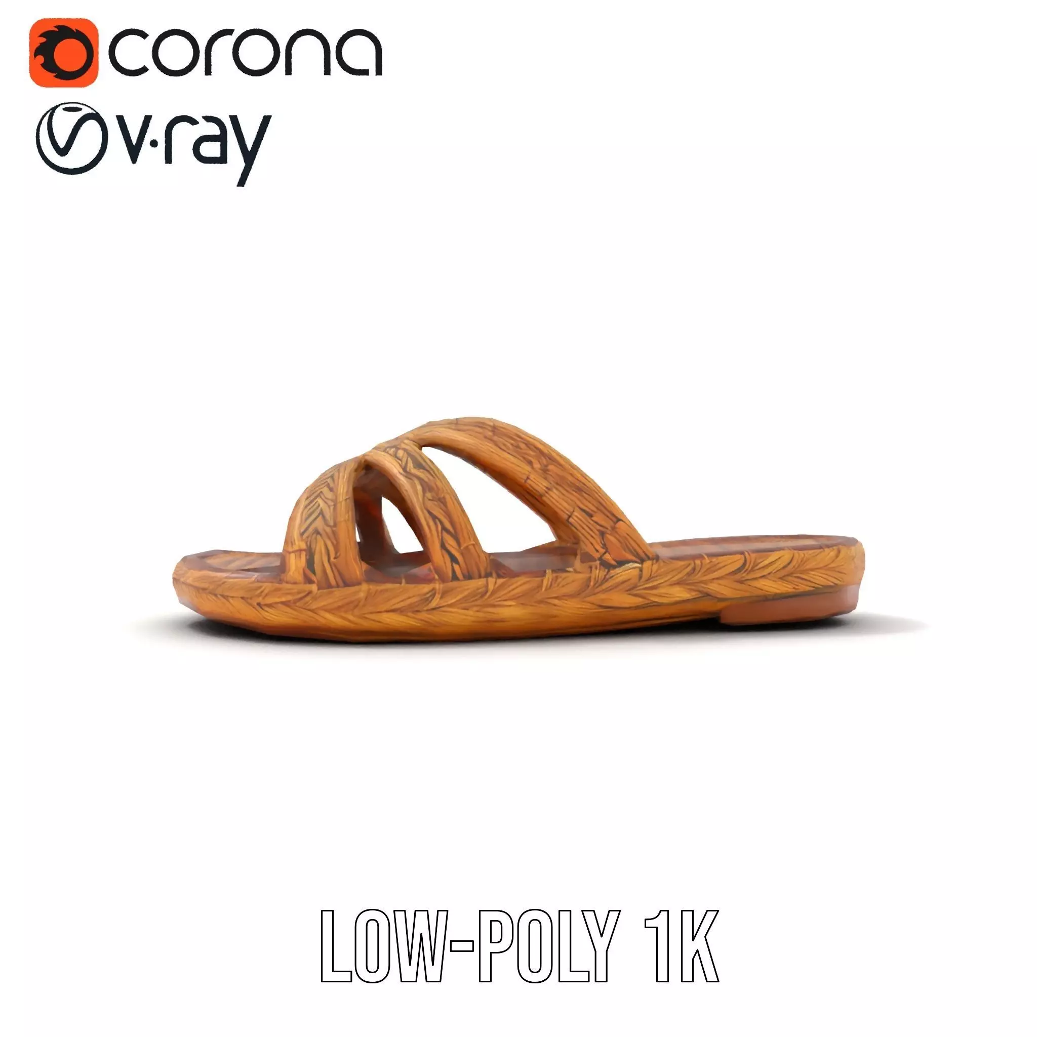 Natural Woven Sandal model pack Low-poly 3D model_12