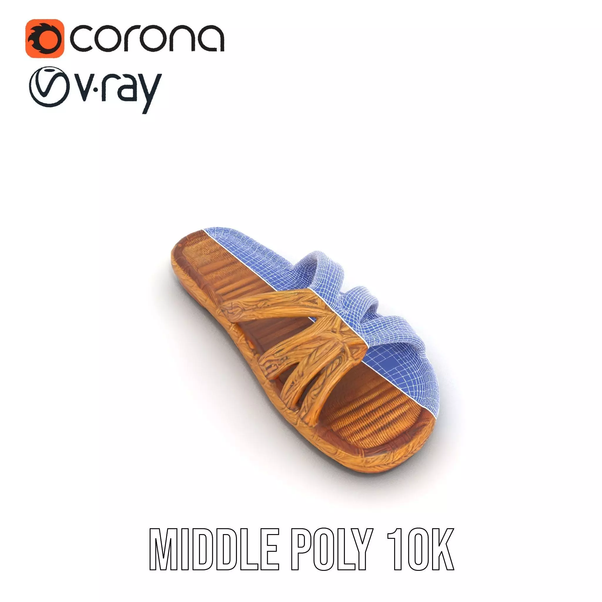 Natural Woven Sandal model pack Low-poly 3D model_6