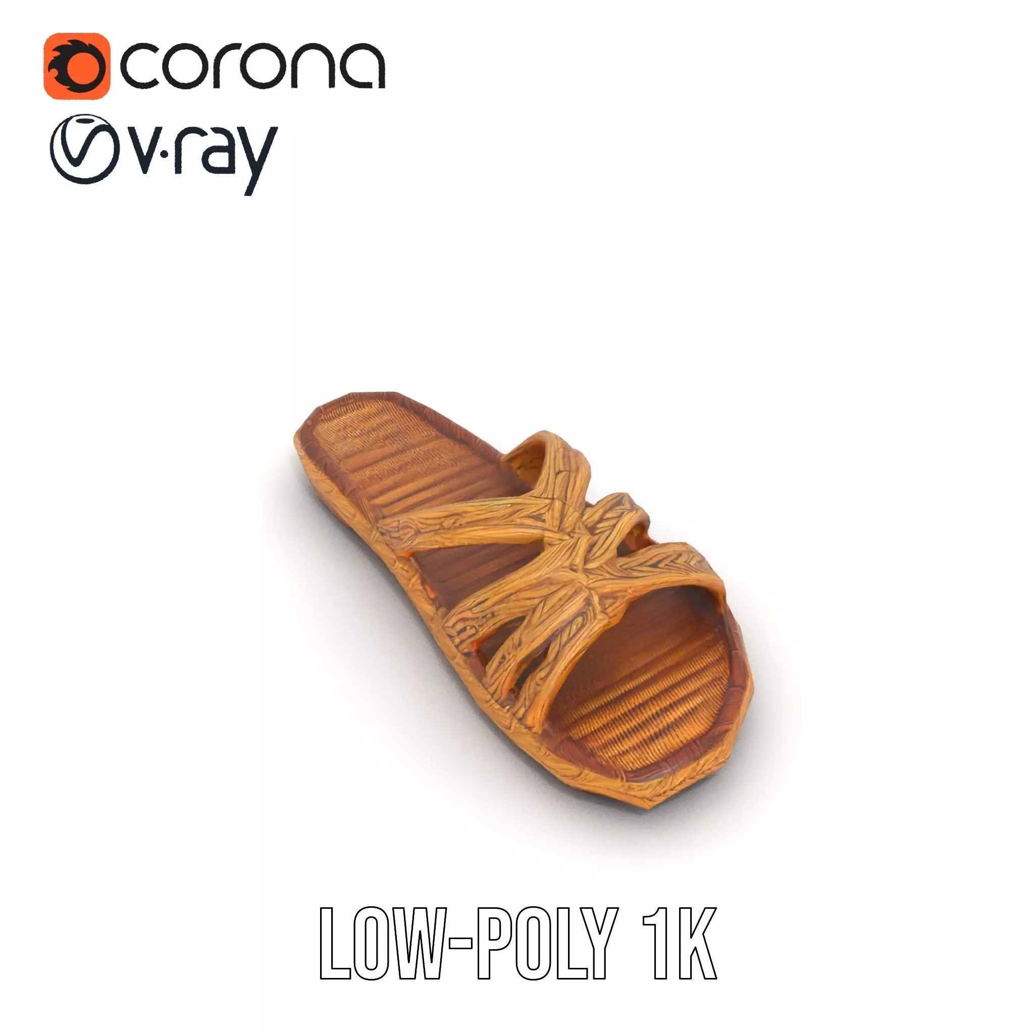 Natural Woven Sandal model pack Low-poly 3D model_14