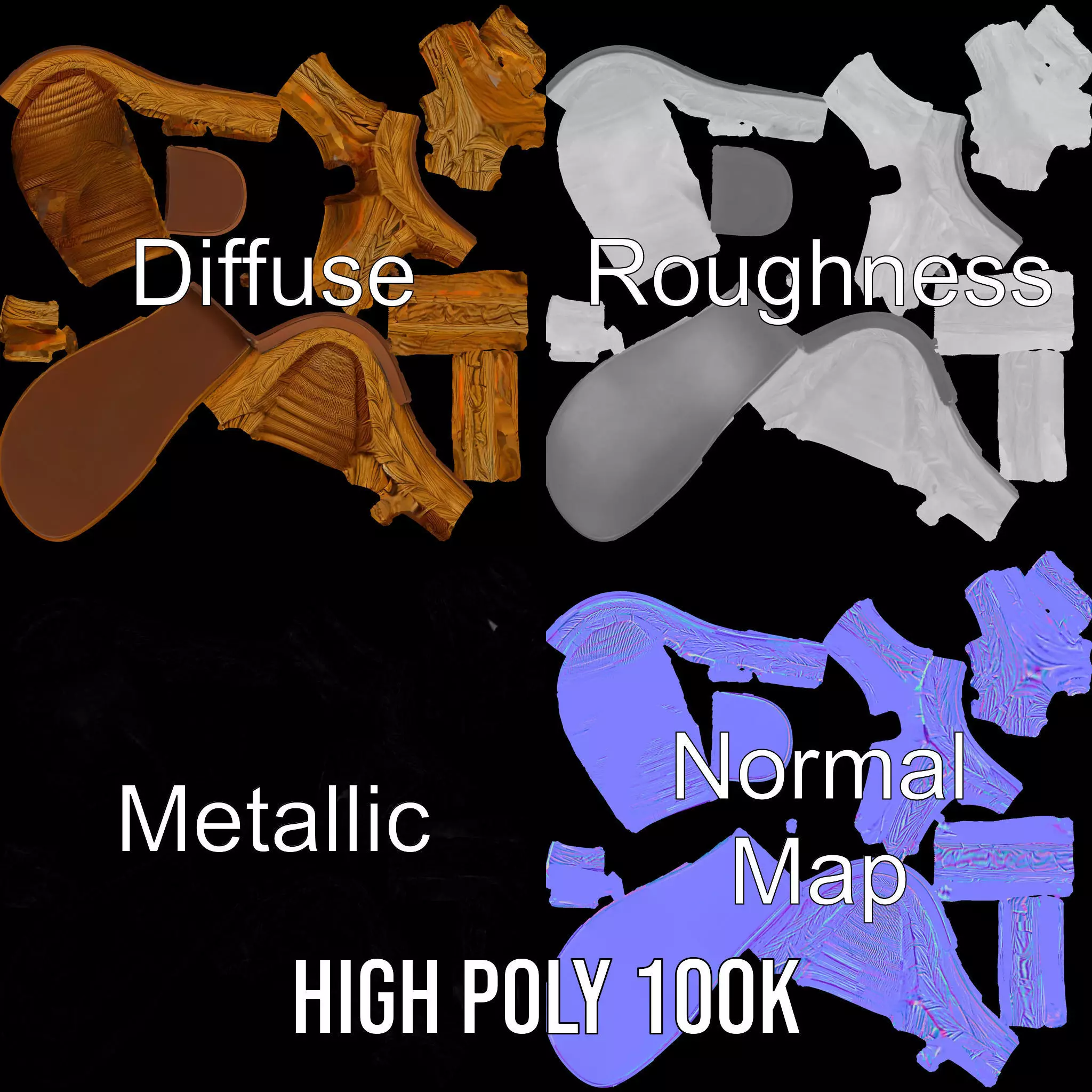 Natural Woven Sandal model pack Low-poly 3D model_3