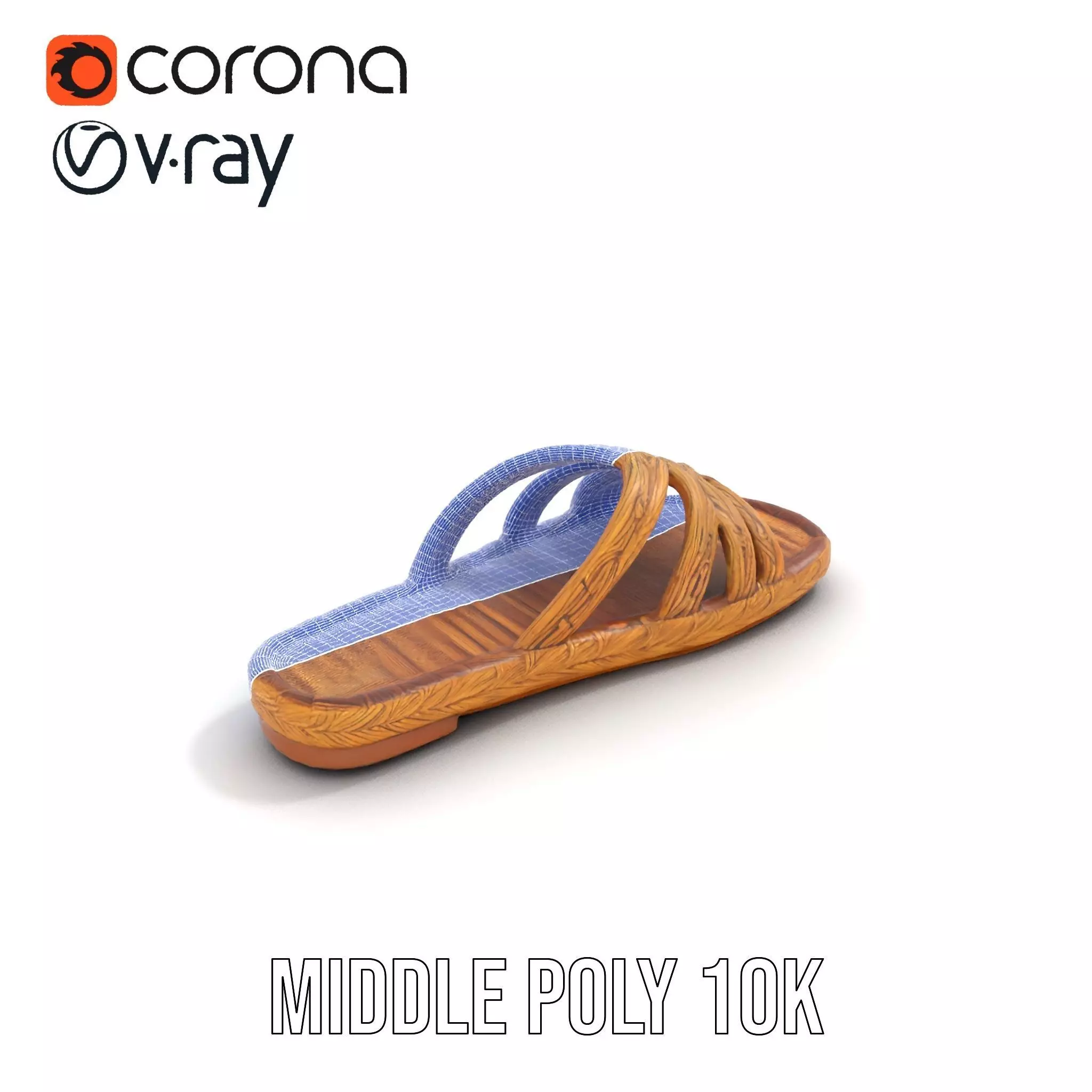 Natural Woven Sandal model pack Low-poly 3D model_26