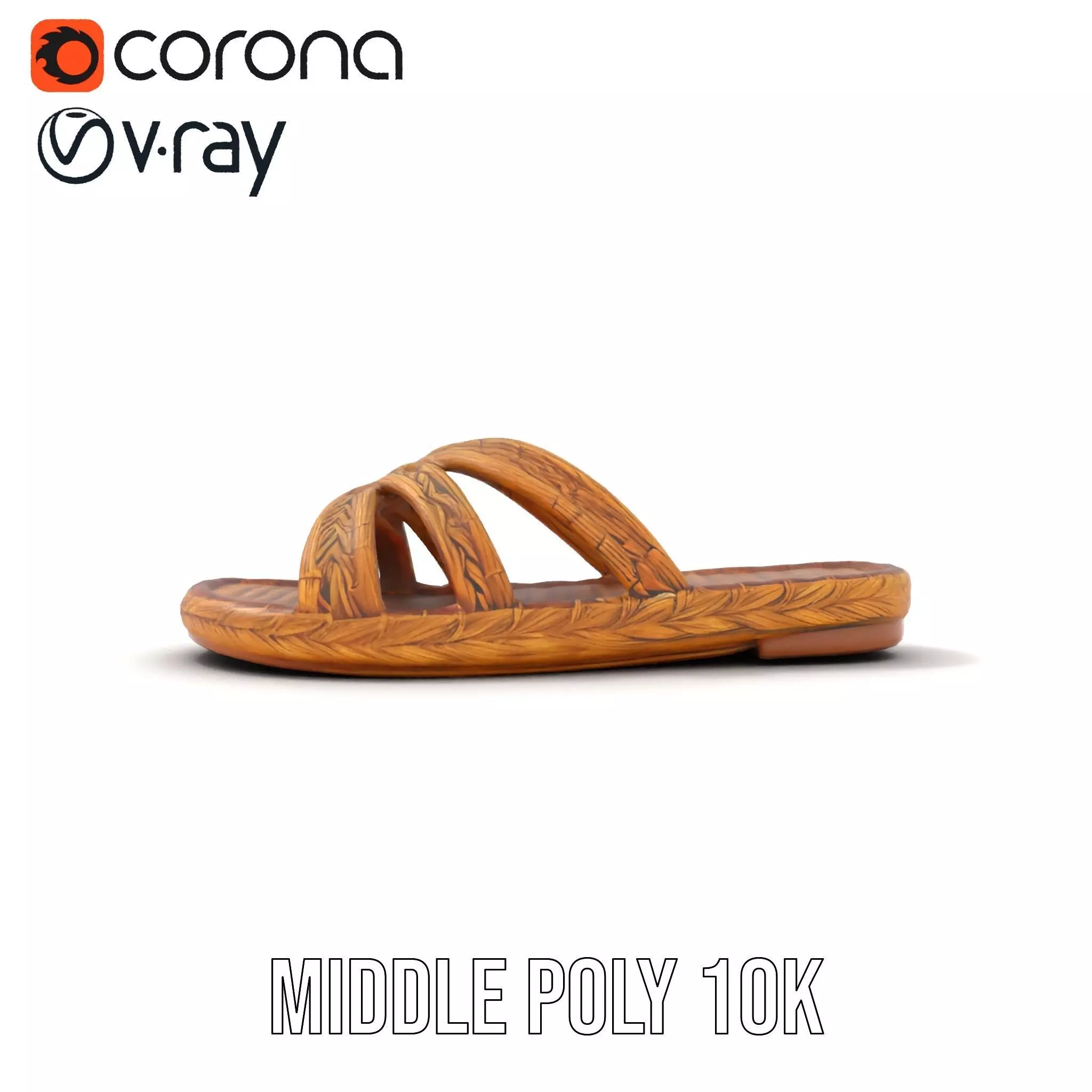 Natural Woven Sandal model pack Low-poly 3D model_13