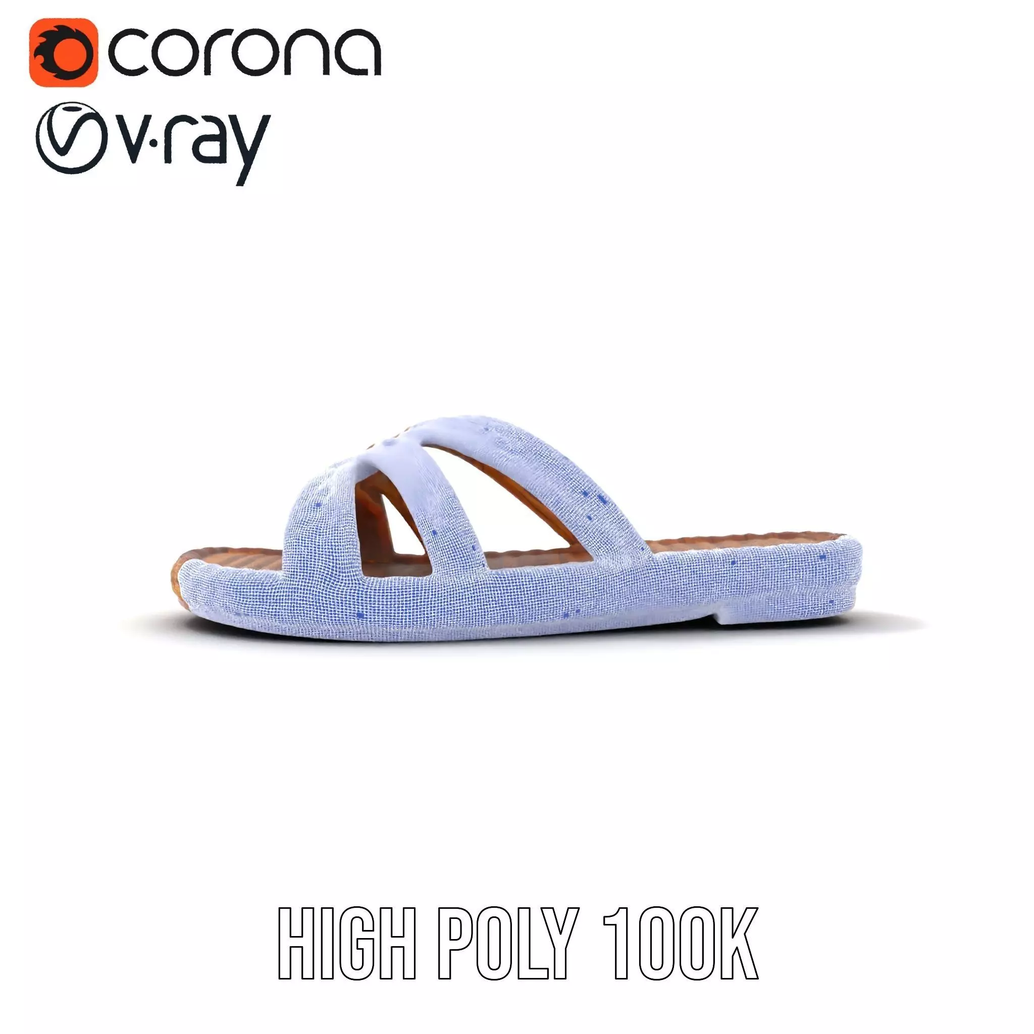 Natural Woven Sandal model pack Low-poly 3D model_34