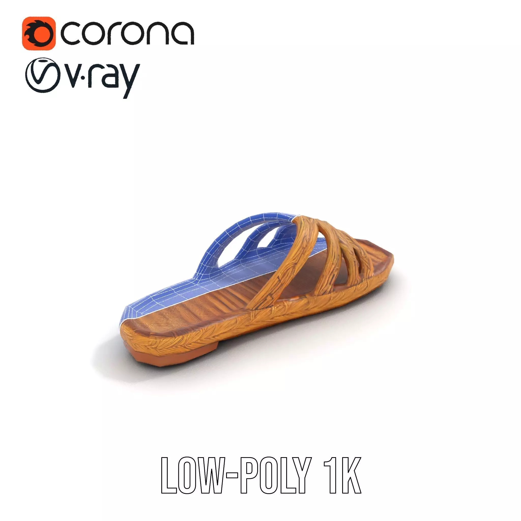 Natural Woven Sandal model pack Low-poly 3D model_22