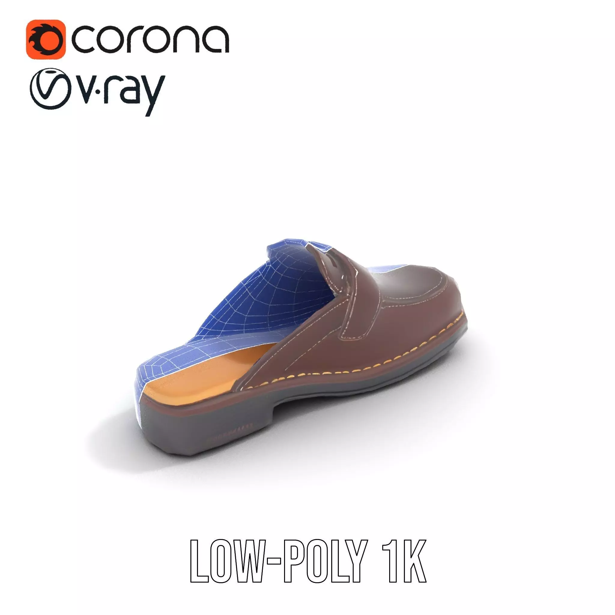 Stylish Brown Loafer model pack Low-poly 3D model_25