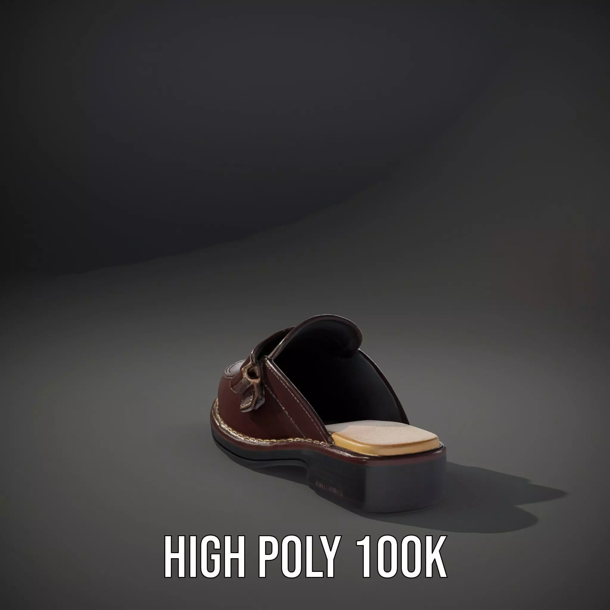 Stylish Brown Loafer model pack Low-poly 3D model_8