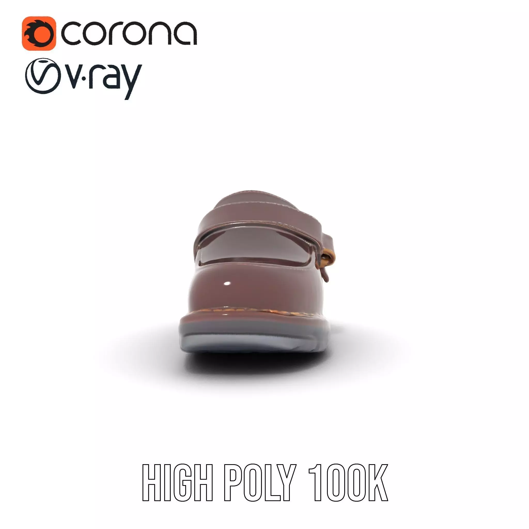 Stylish Brown Loafer model pack Low-poly 3D model_26