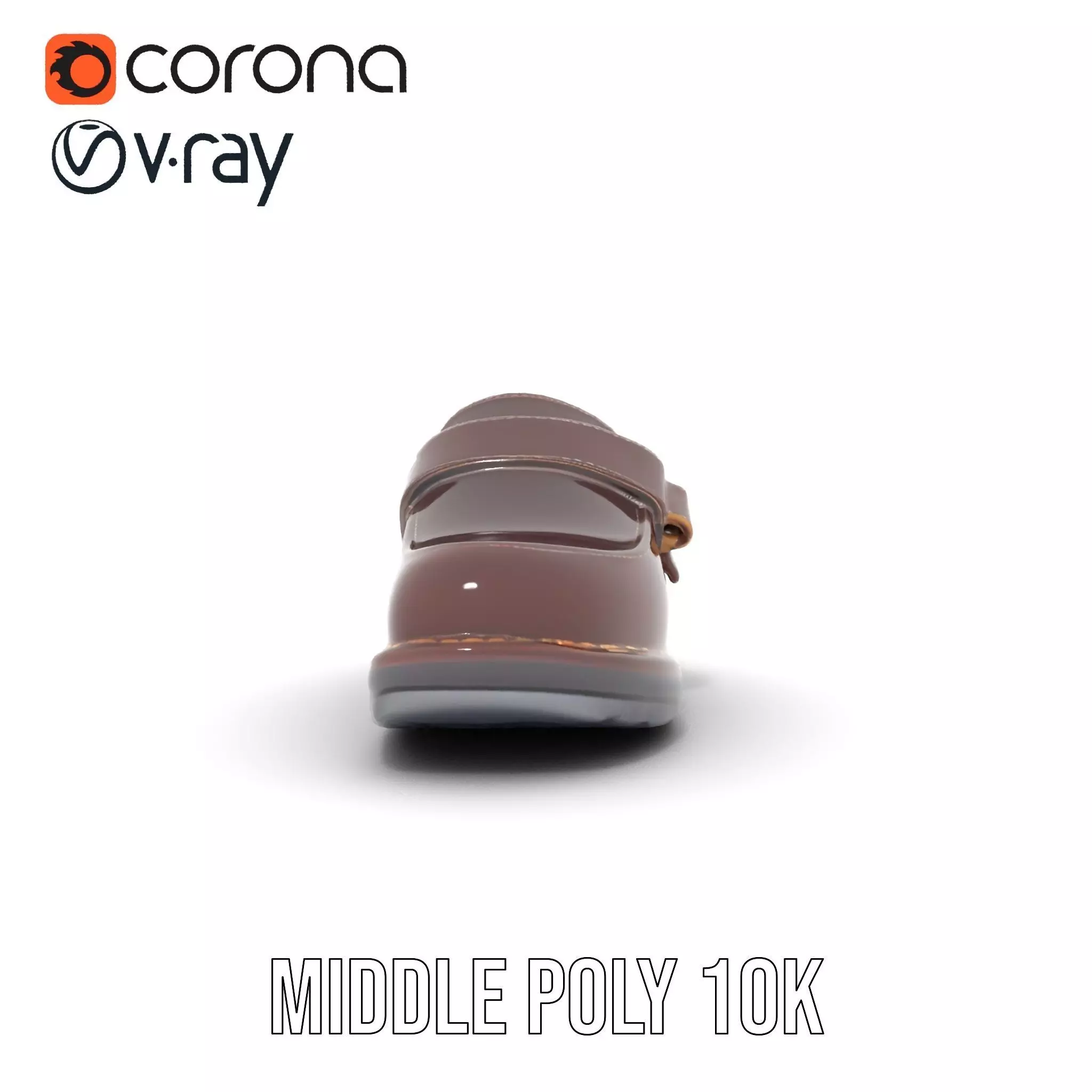 Stylish Brown Loafer model pack Low-poly 3D model_5