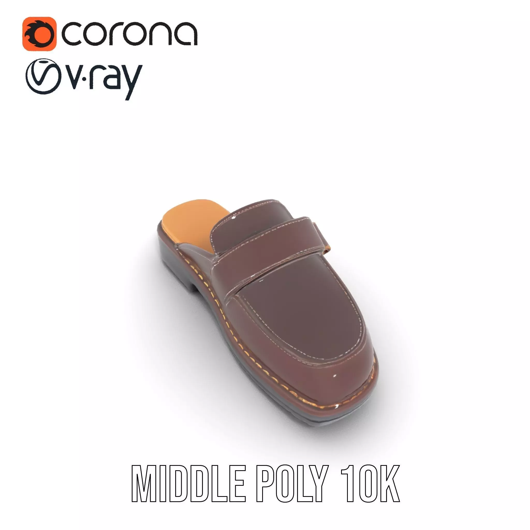 Stylish Brown Loafer model pack Low-poly 3D model_27