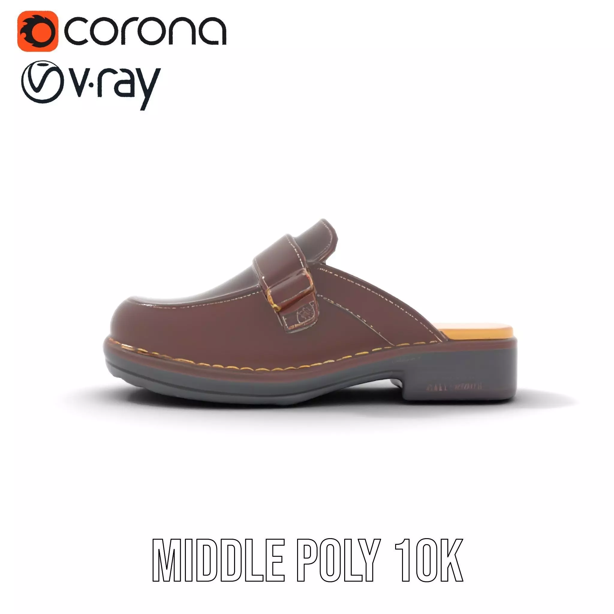 Stylish Brown Loafer model pack Low-poly 3D model_15