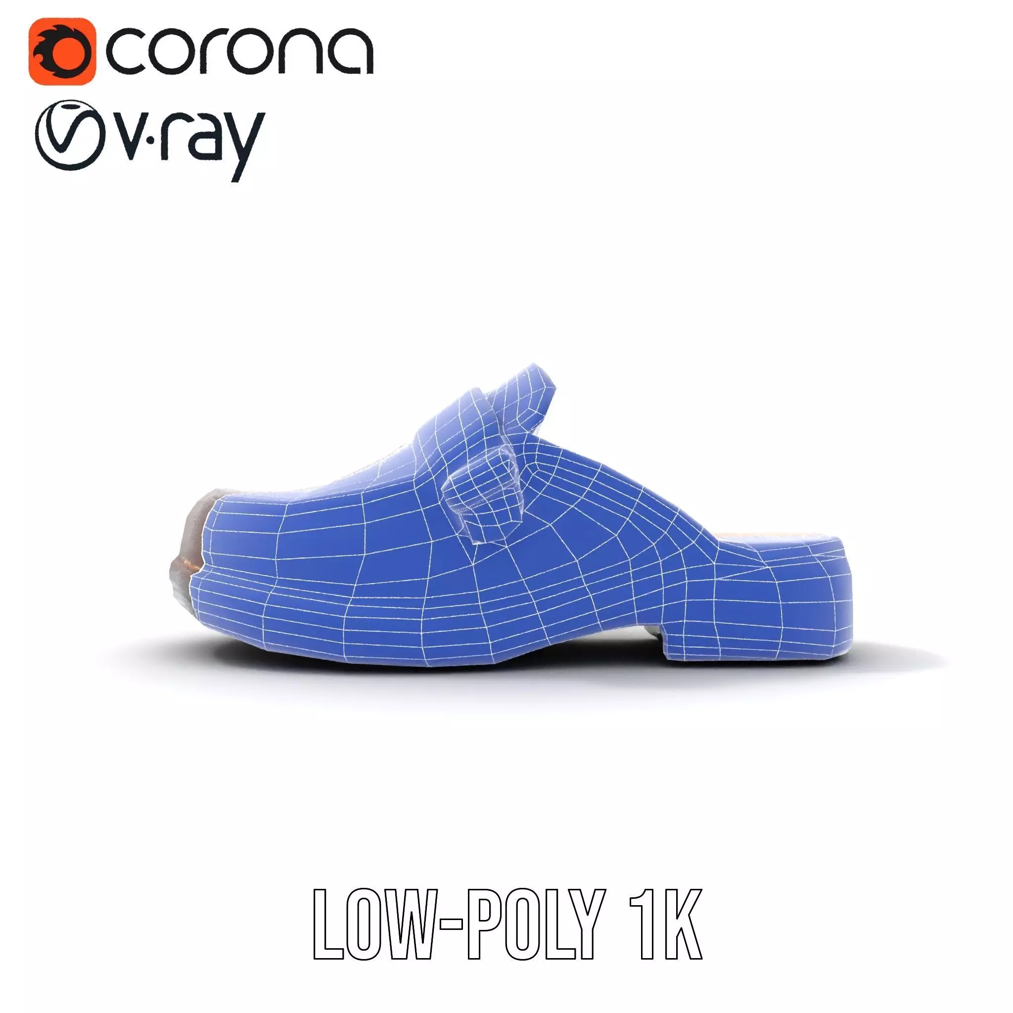 Stylish Brown Loafer model pack Low-poly 3D model_16