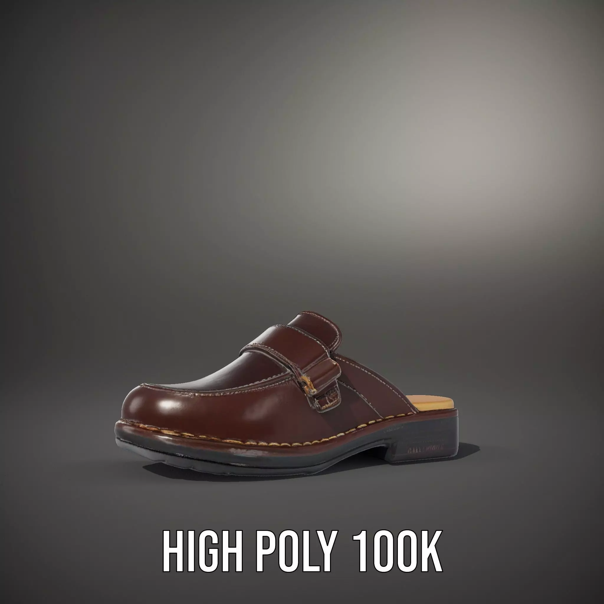 Stylish Brown Loafer model pack Low-poly 3D model_10