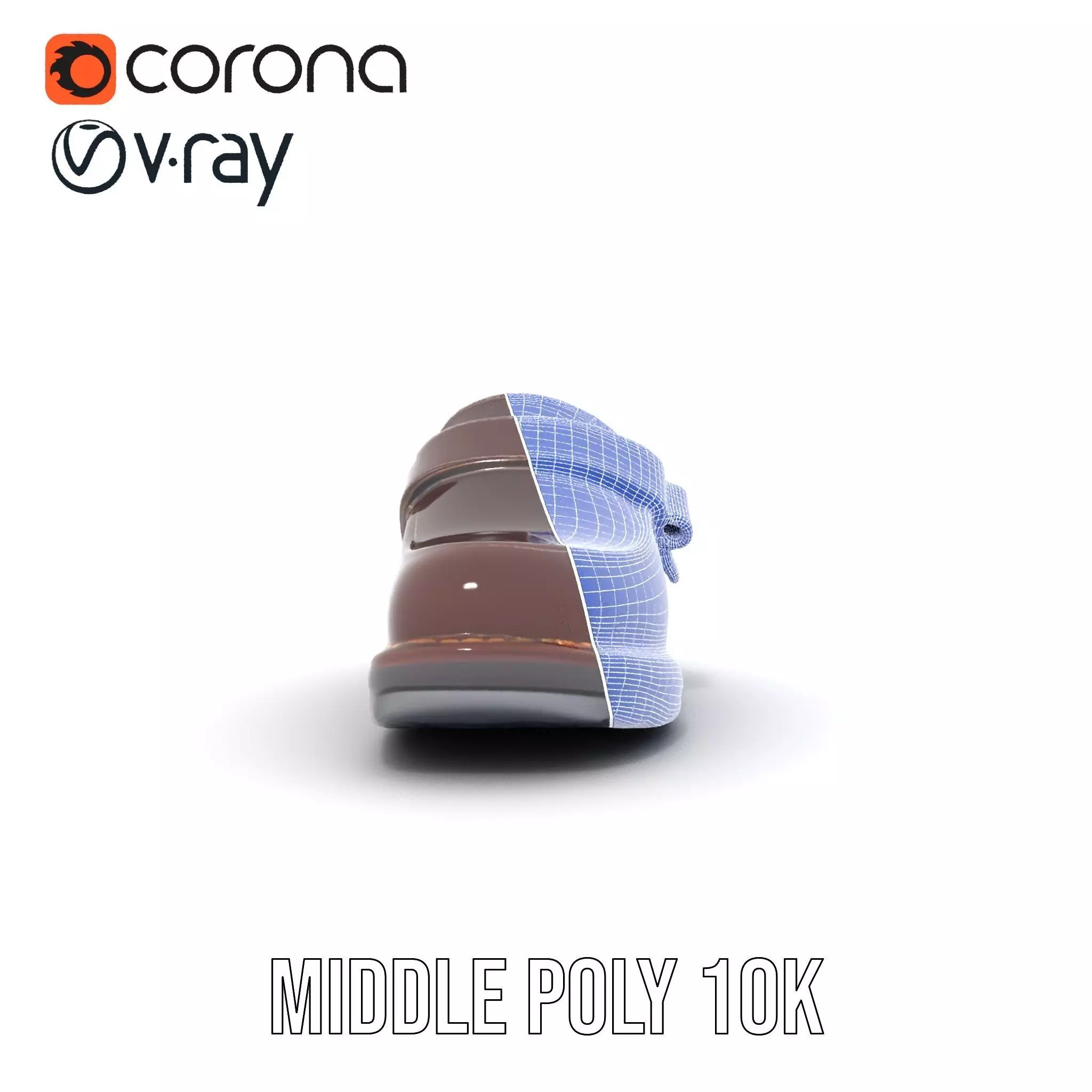 Stylish Brown Loafer model pack Low-poly 3D model_30