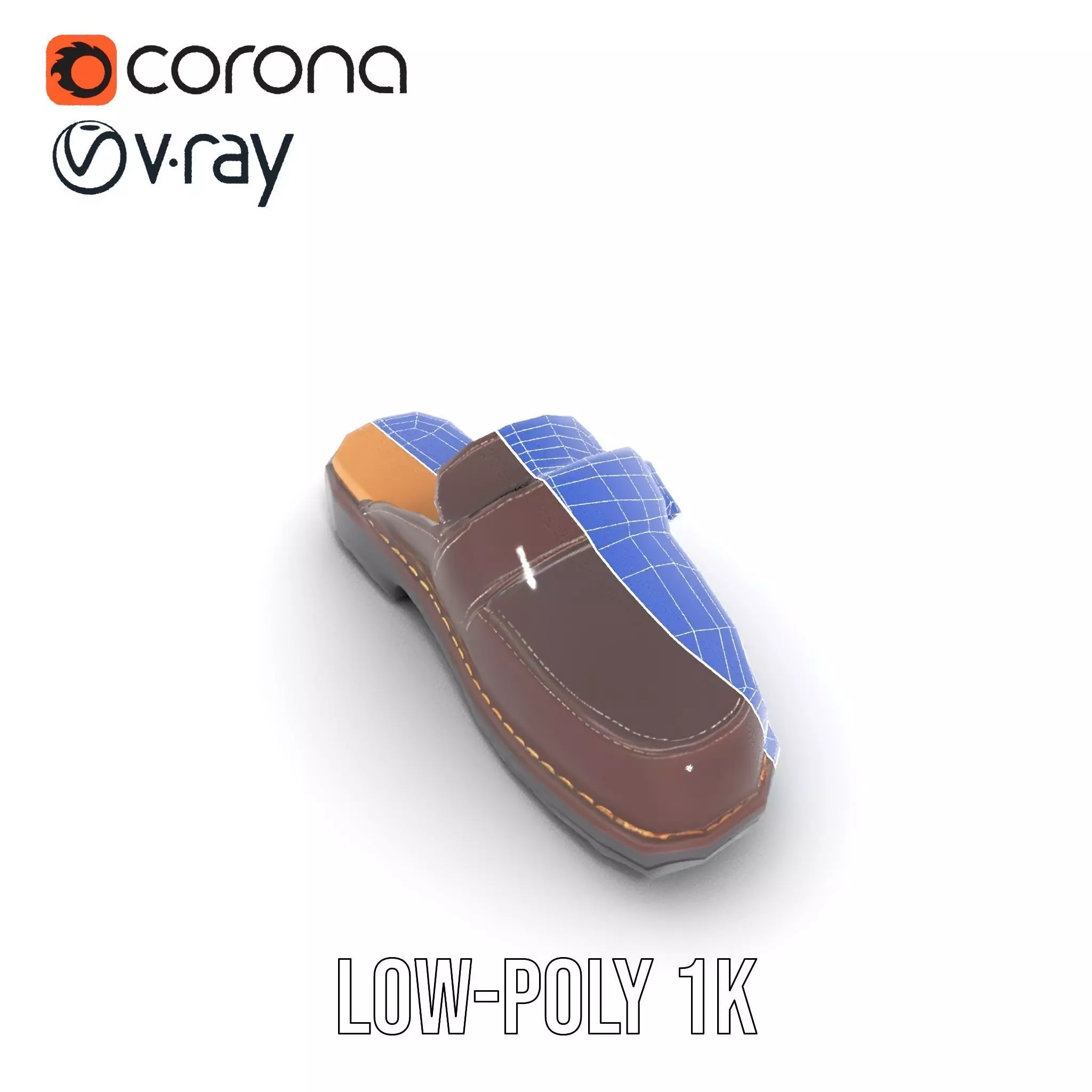 Stylish Brown Loafer model pack Low-poly 3D model_31