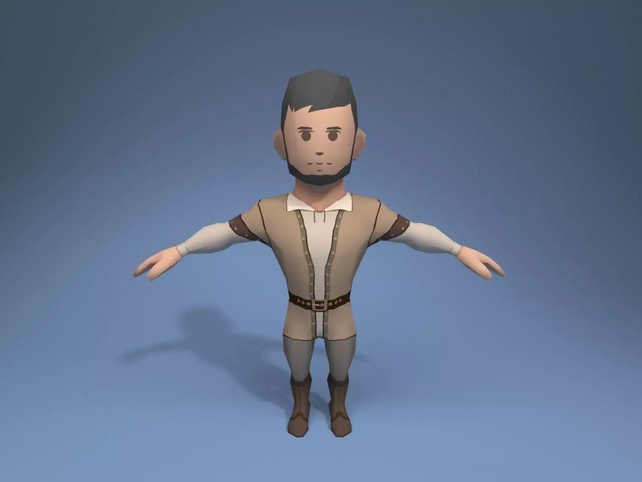 Low Poly Merchant 3D model Medieval character merchant 2 VR / AR / low-poly rigged | CGTrader