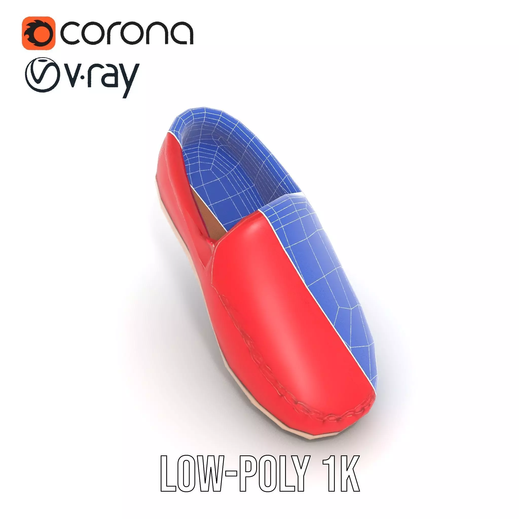 Vibrant Red Loafer model pack Low-poly 3D model_22