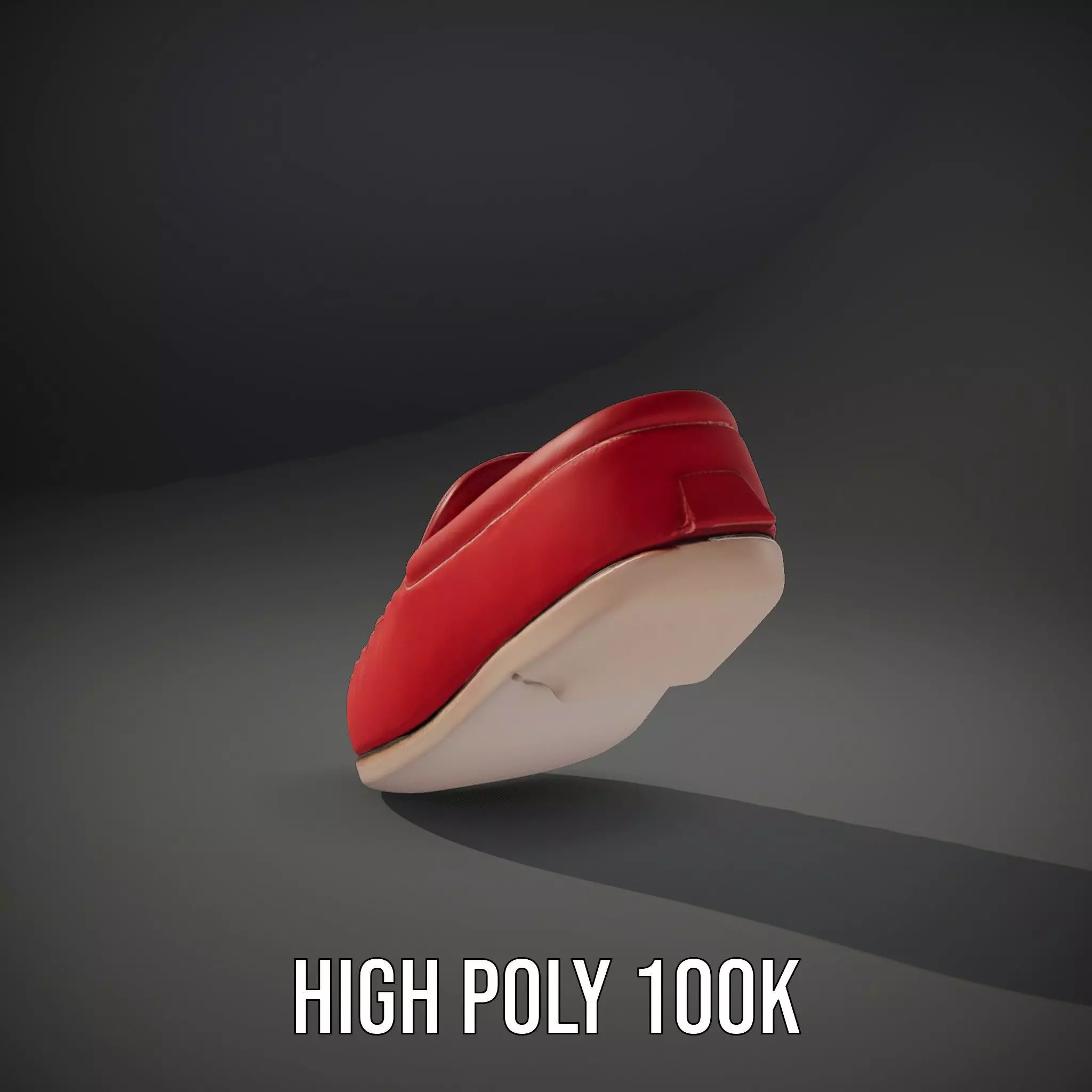 Vibrant Red Loafer model pack Low-poly 3D model_8