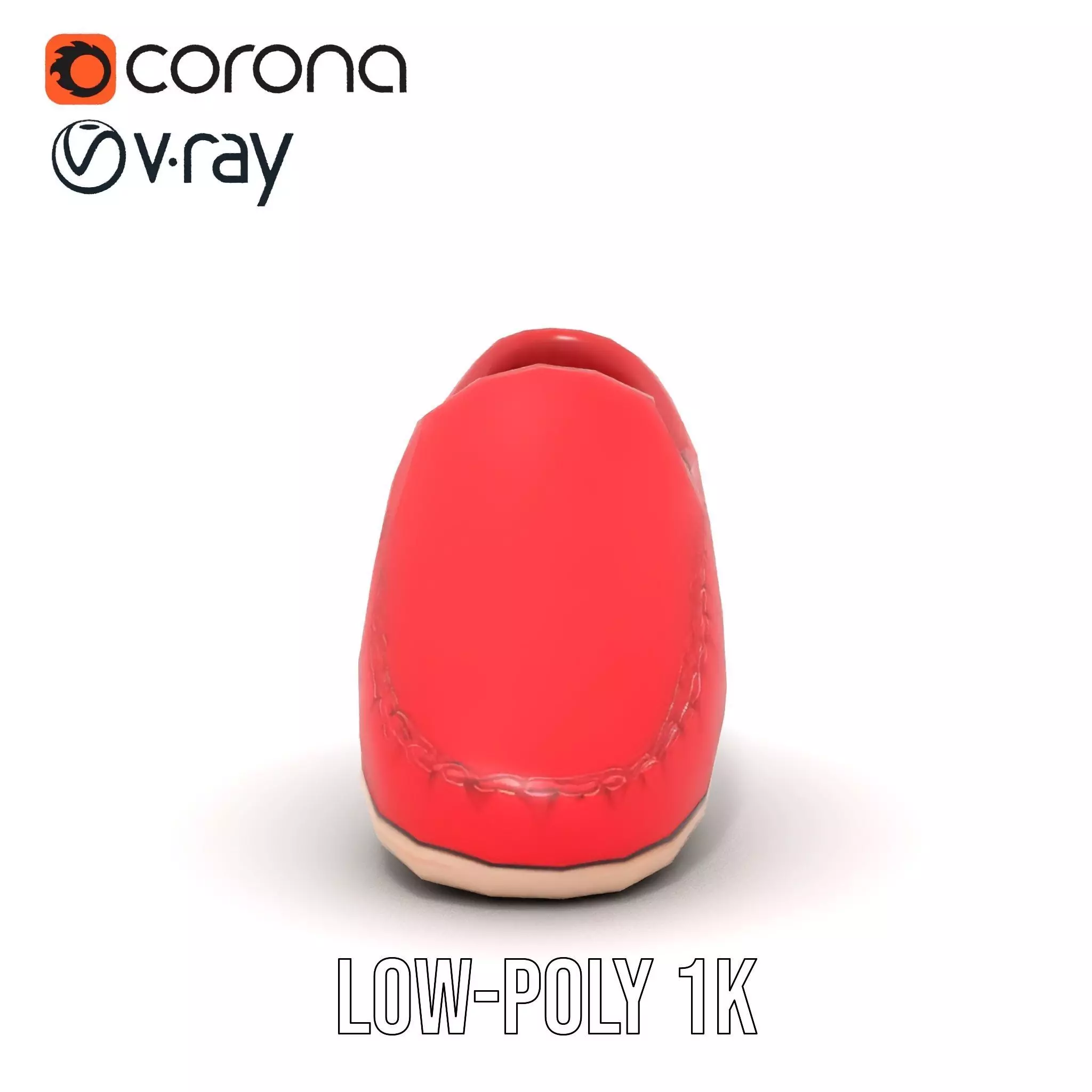 Vibrant Red Loafer model pack Low-poly 3D model_9