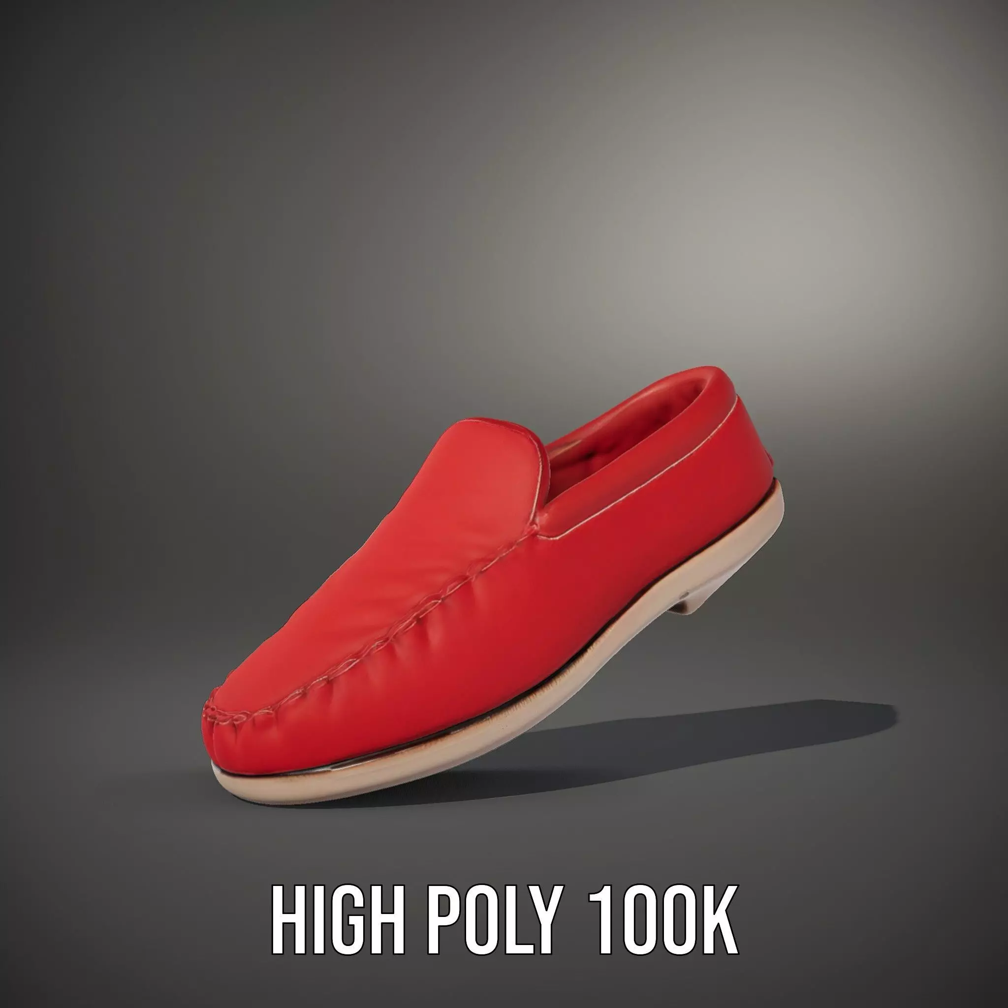 Vibrant Red Loafer model pack Low-poly 3D model_10