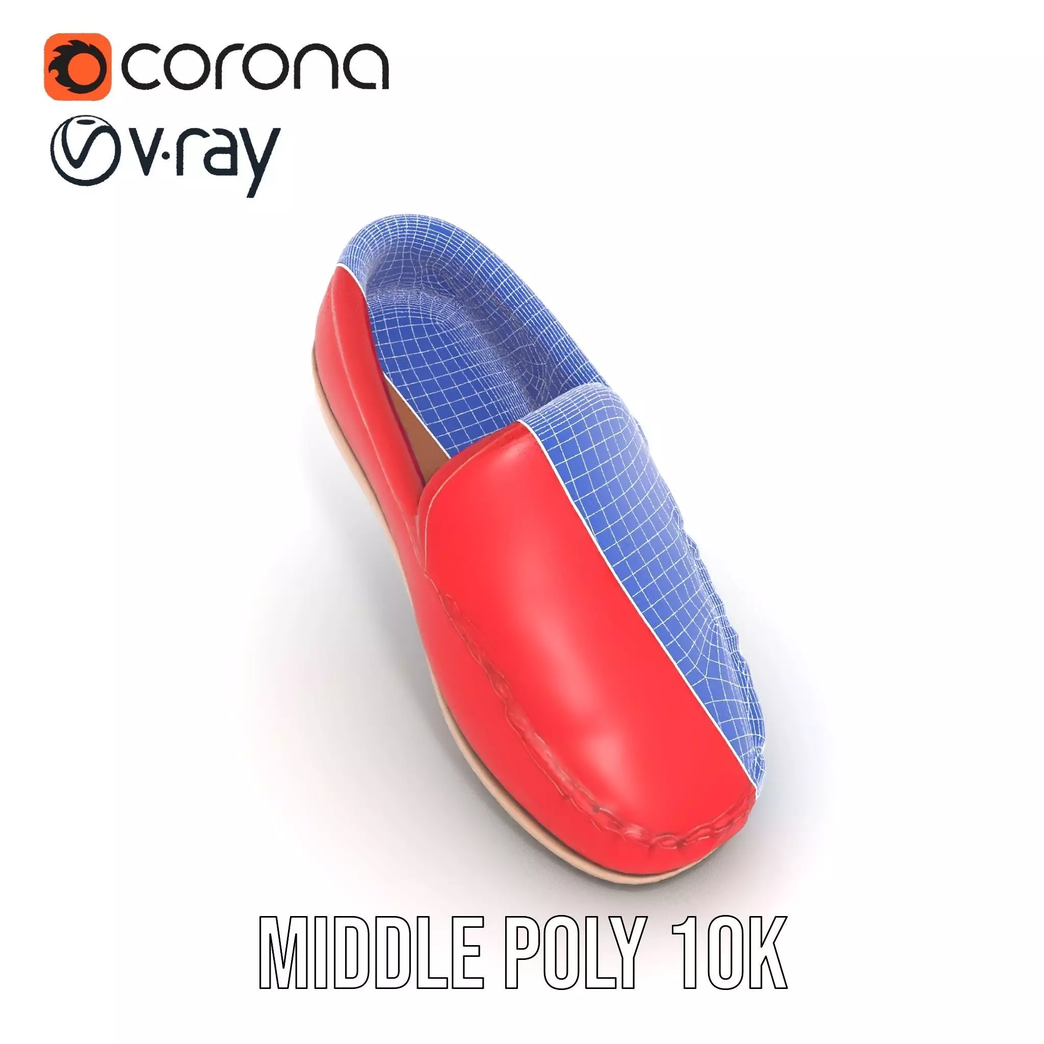 Vibrant Red Loafer model pack Low-poly 3D model_30