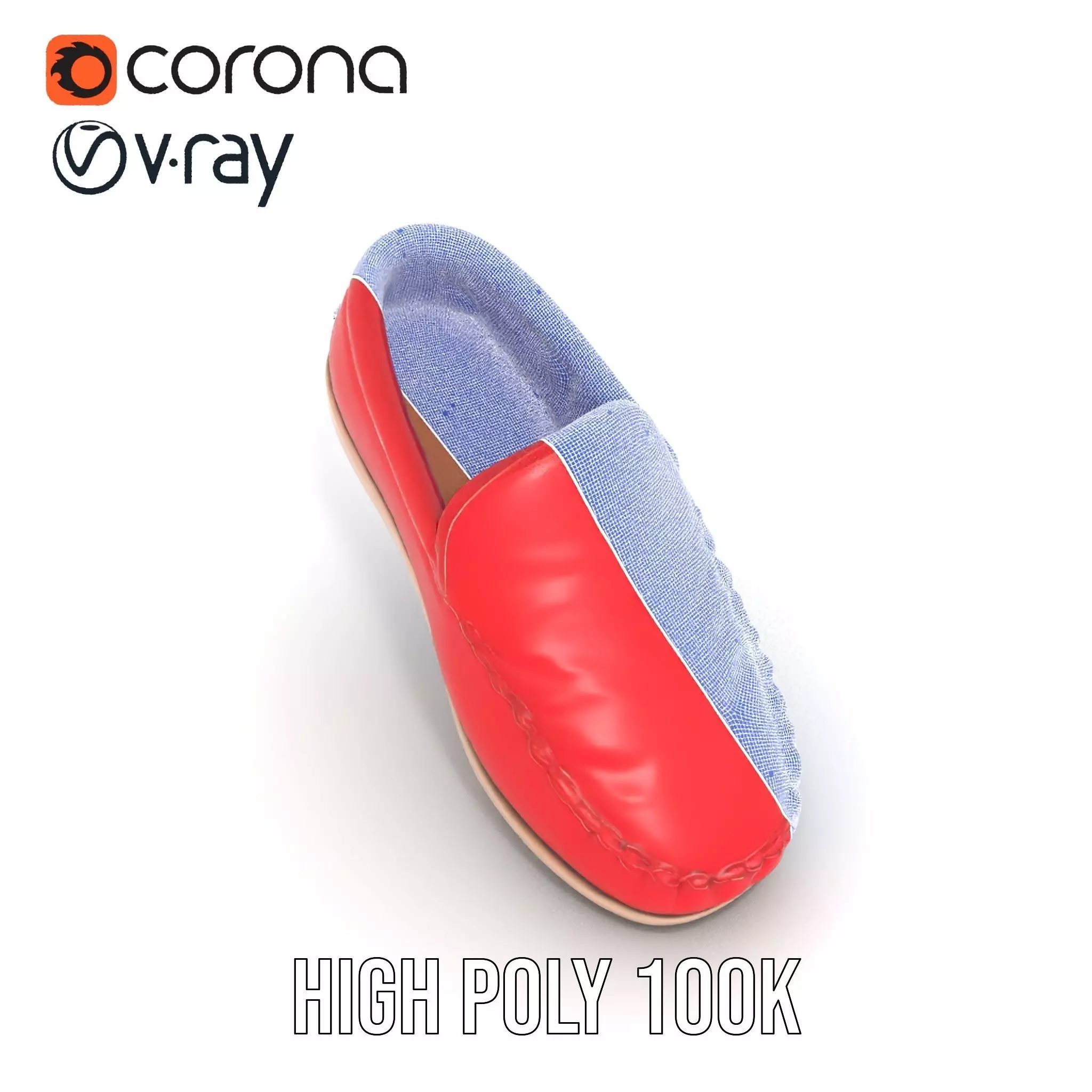 Vibrant Red Loafer model pack Low-poly 3D model_33