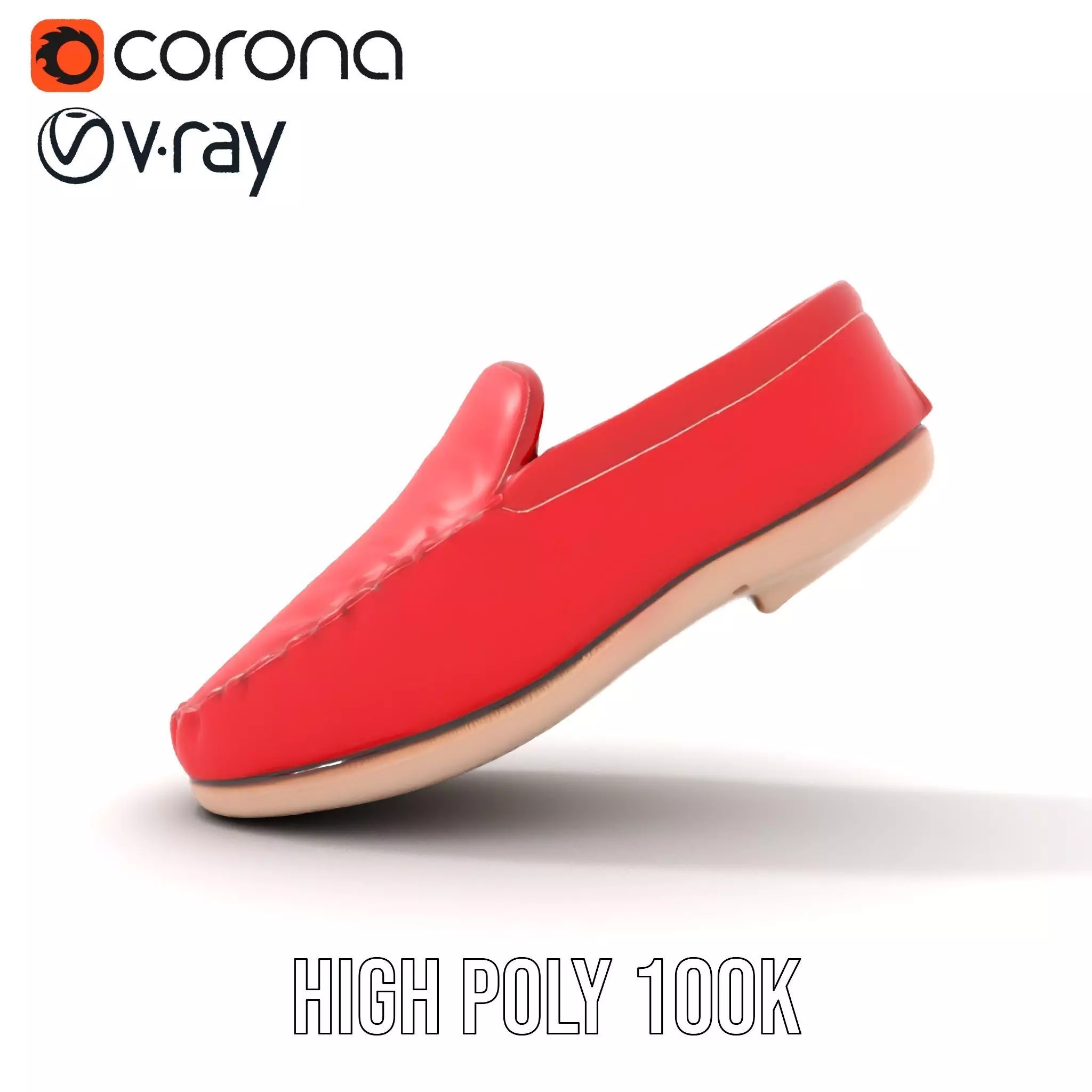 Vibrant Red Loafer model pack Low-poly 3D model_29