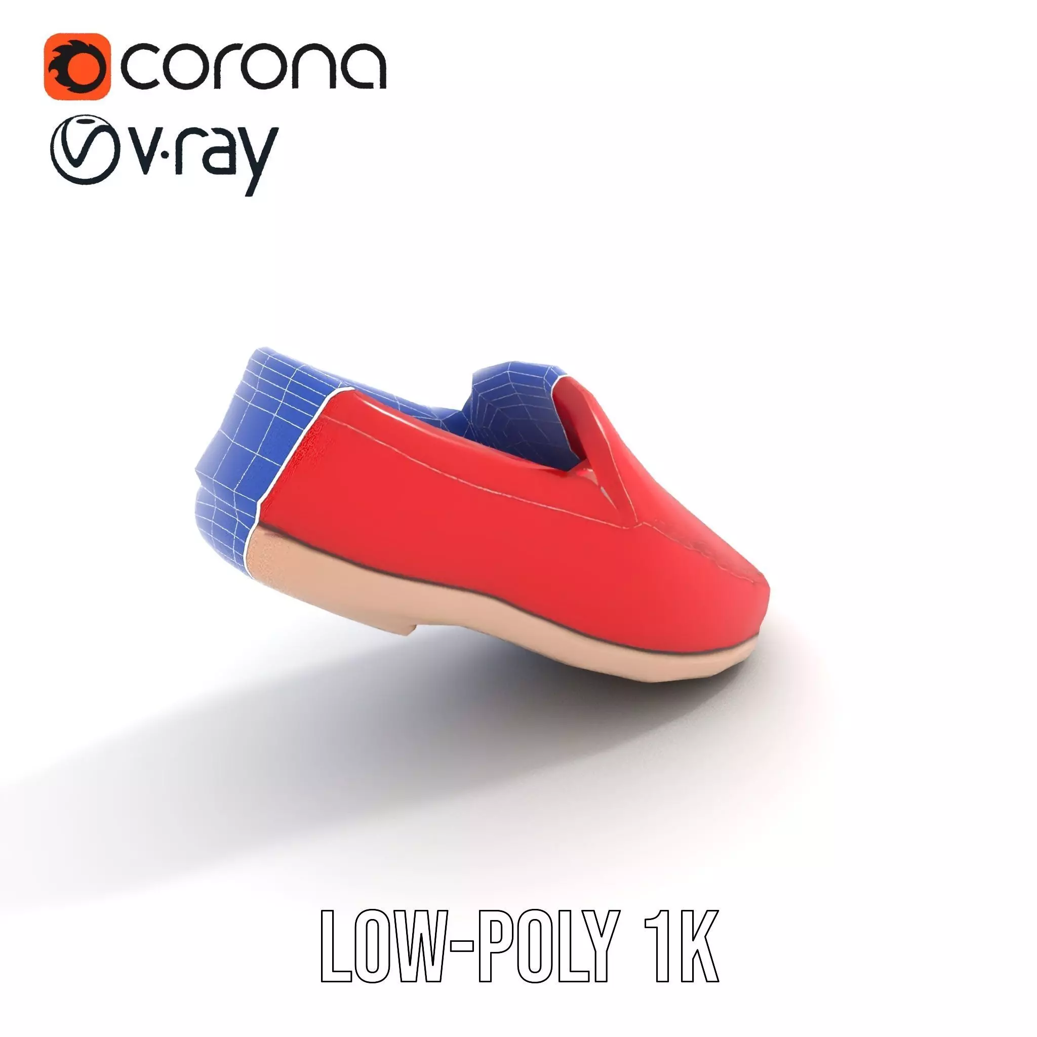 Vibrant Red Loafer model pack Low-poly 3D model_25
