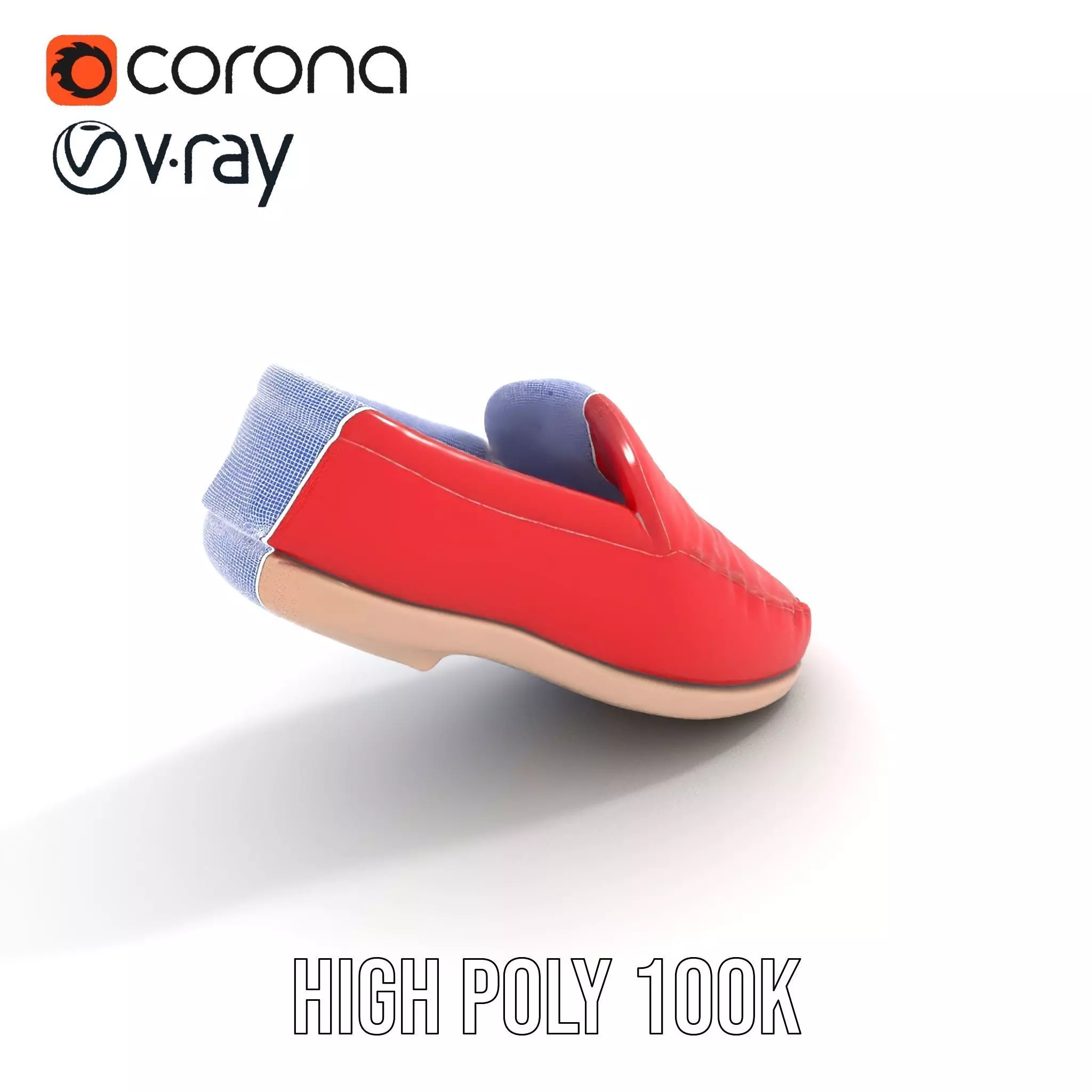 Vibrant Red Loafer model pack Low-poly 3D model_32