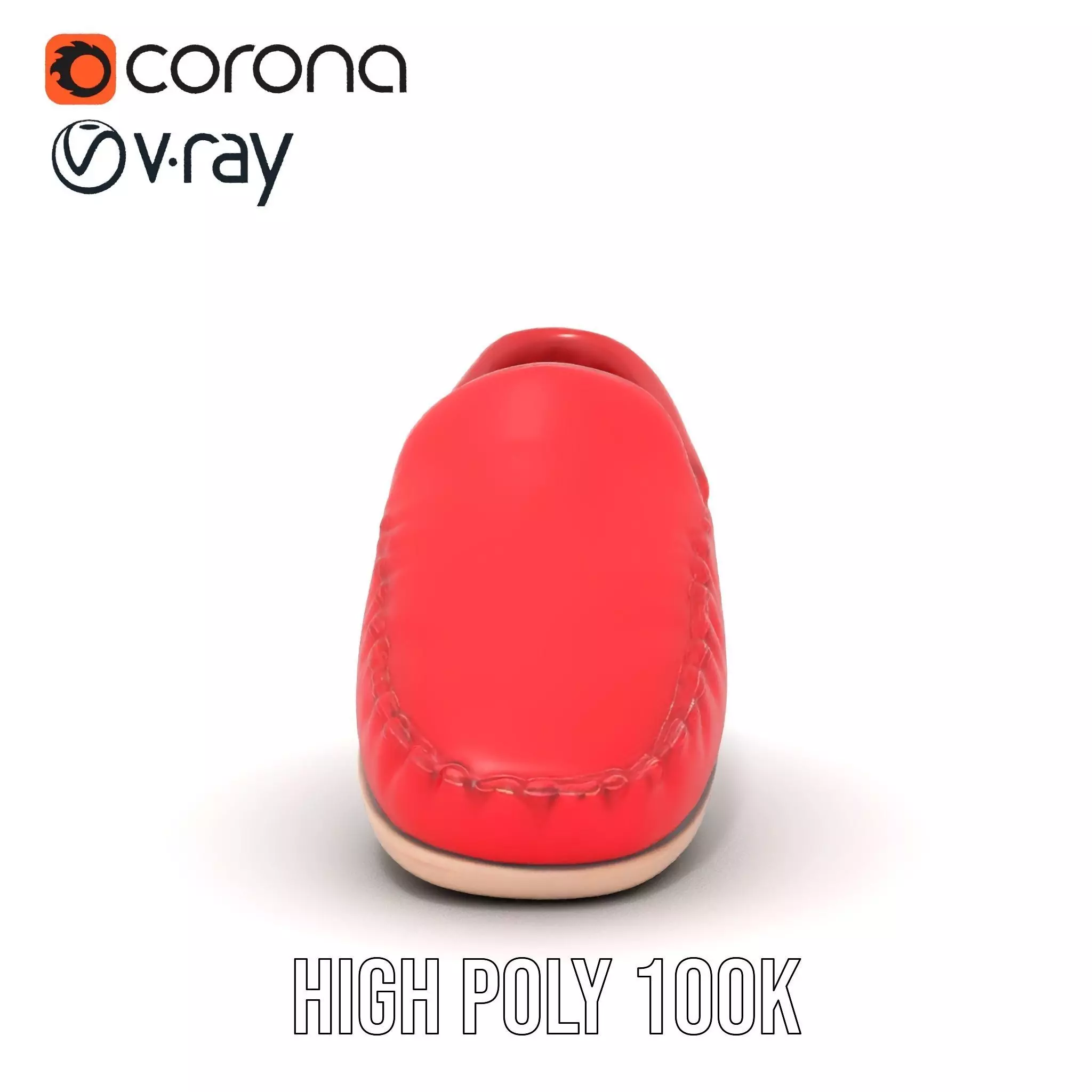 Vibrant Red Loafer model pack Low-poly 3D model_26