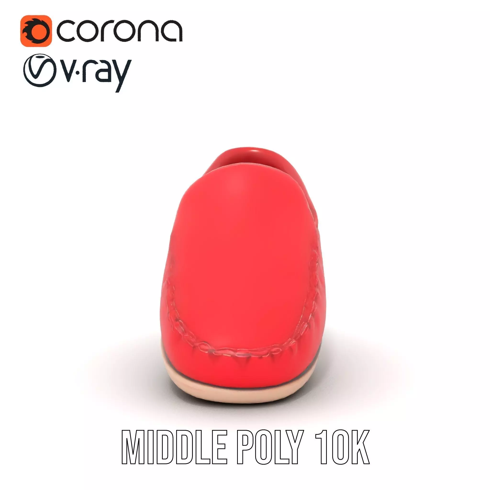 Vibrant Red Loafer model pack Low-poly 3D model_15