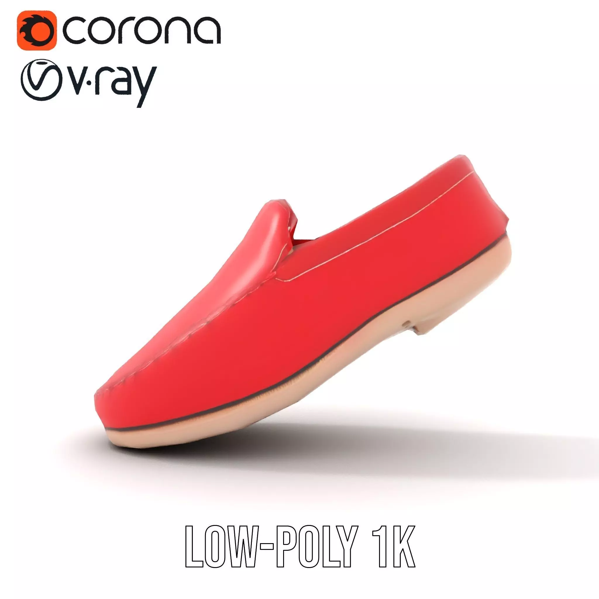 Vibrant Red Loafer model pack Low-poly 3D model_14