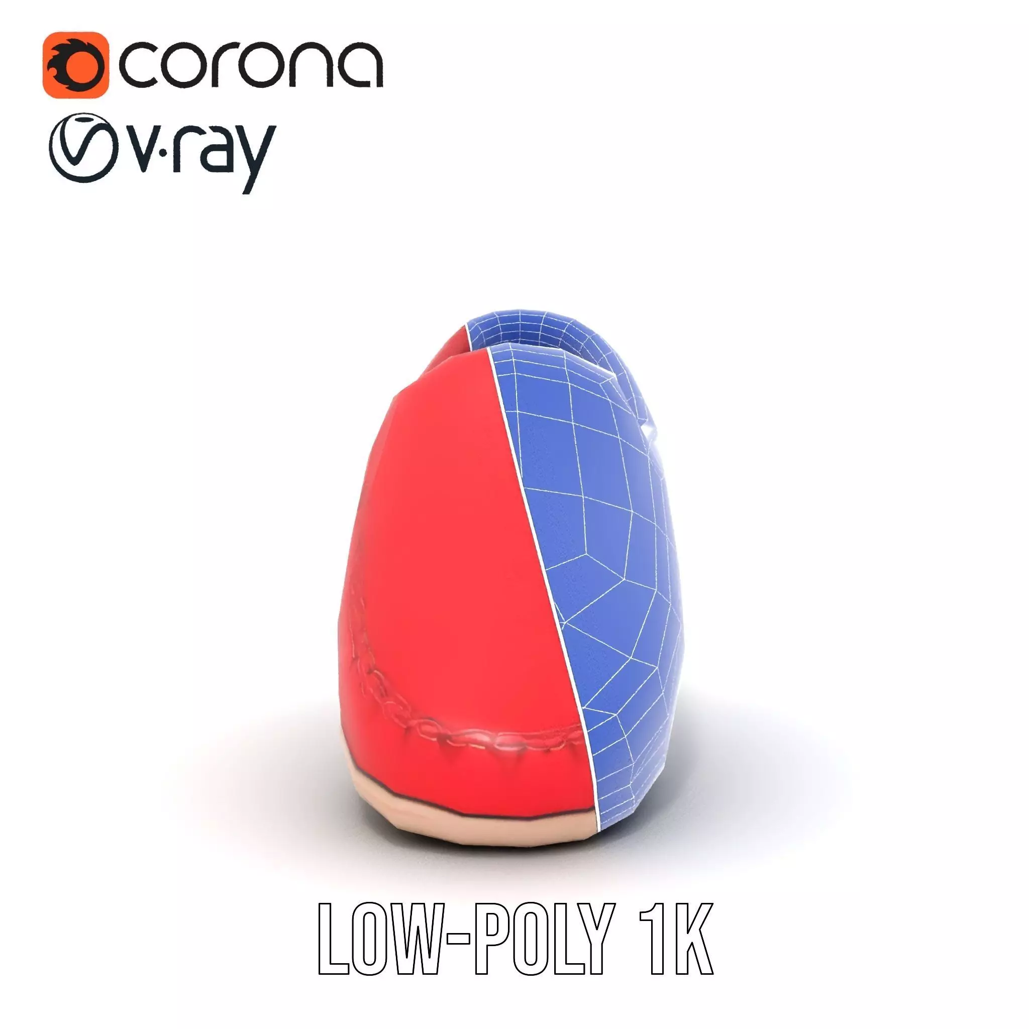 Vibrant Red Loafer model pack Low-poly 3D model_31