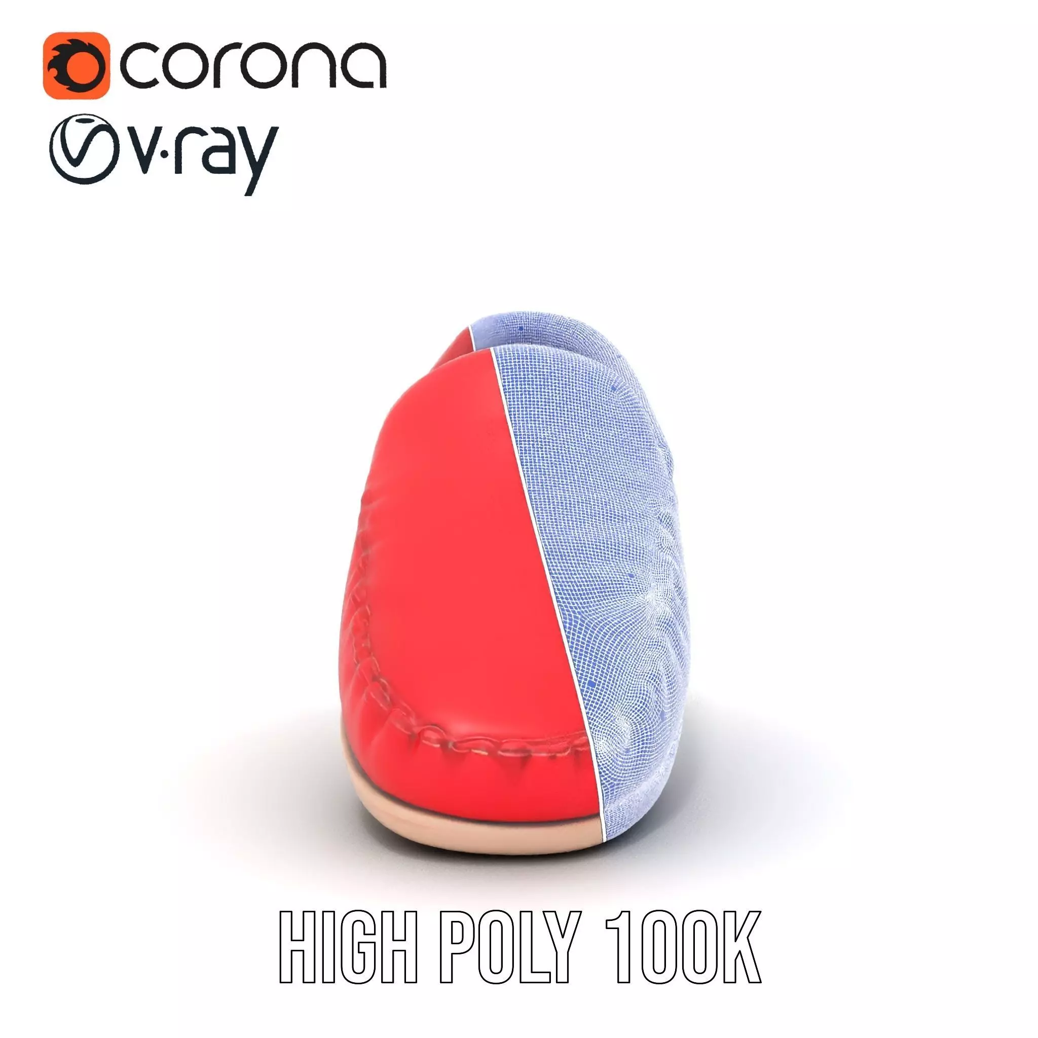 Vibrant Red Loafer model pack Low-poly 3D model_34