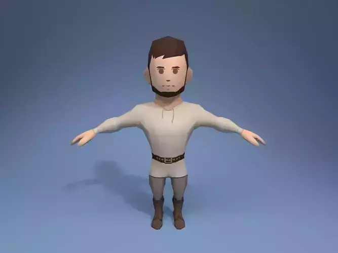 Medieval character slave 1 Low-poly 3D model
