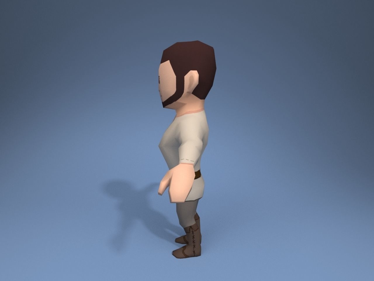 Medieval character slave 1 Low-poly 3D model_3