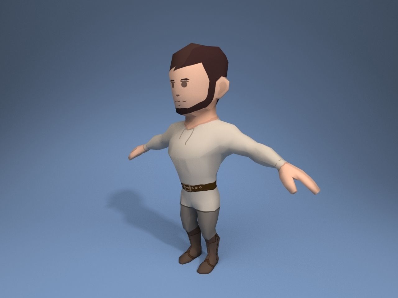 Medieval character slave 1 Low-poly 3D model_2
