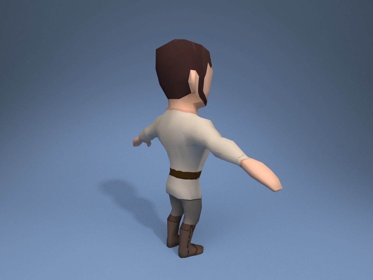 Medieval character slave 1 Low-poly 3D model_6