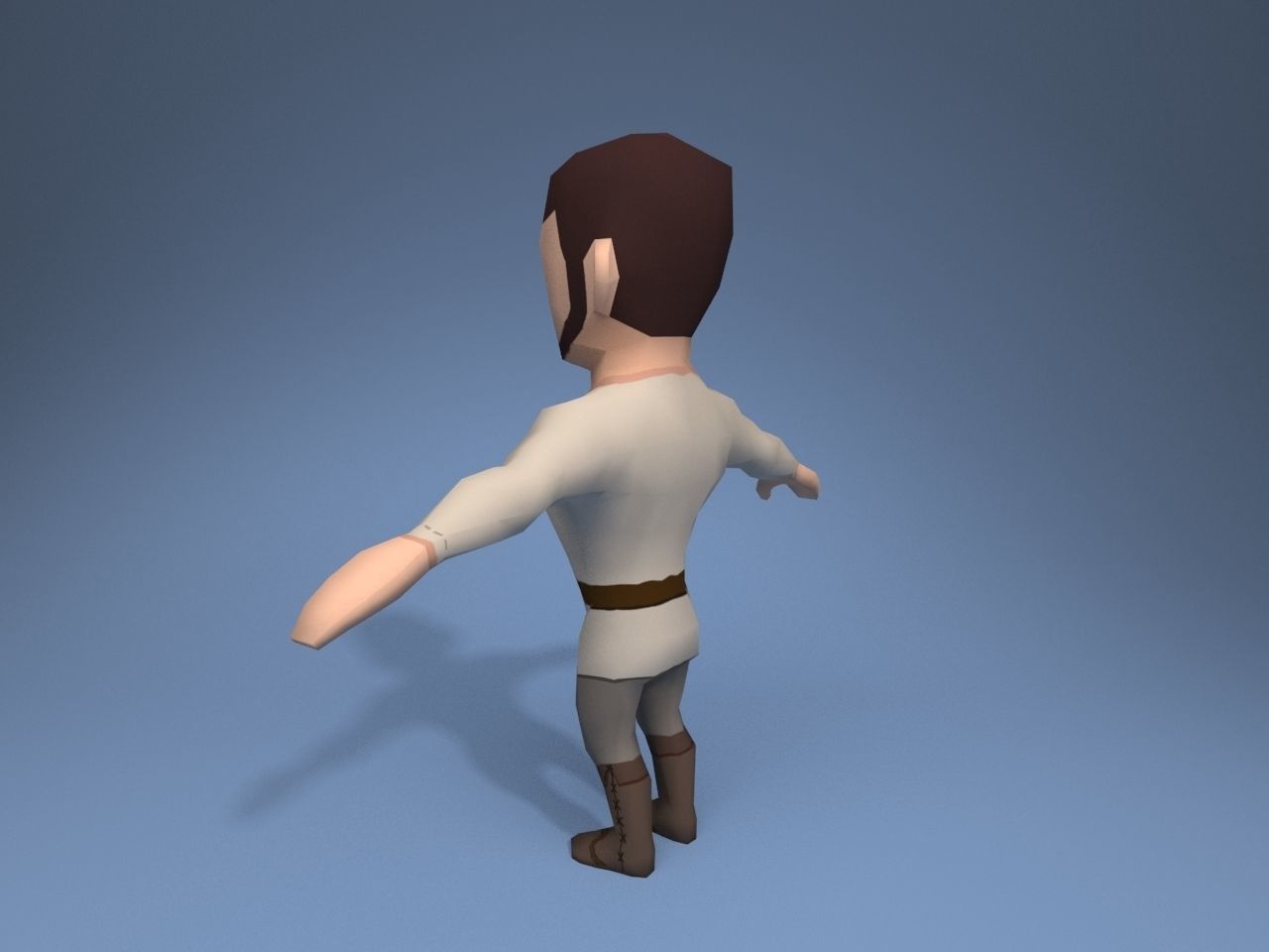 Medieval character slave 1 Low-poly 3D model_4