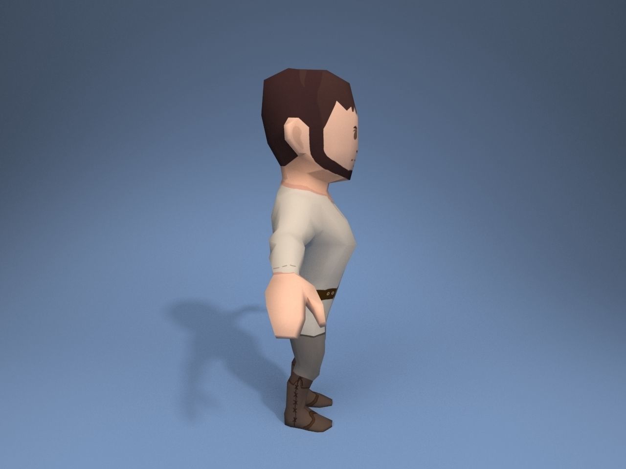 Medieval character slave 1 Low-poly 3D model_7