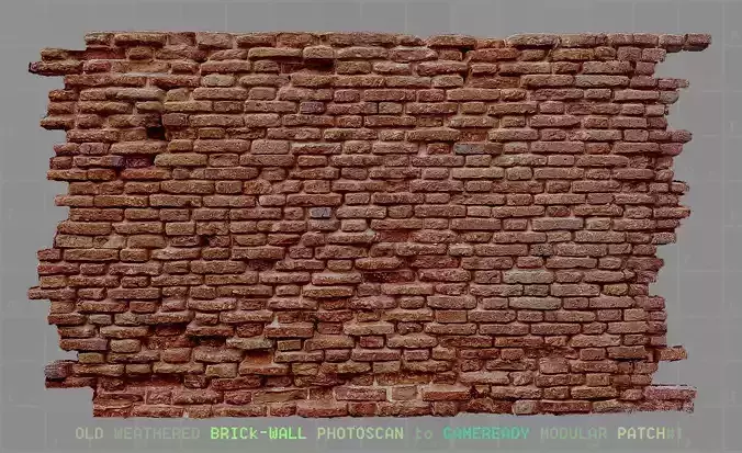 old weathered brick wall photoscan