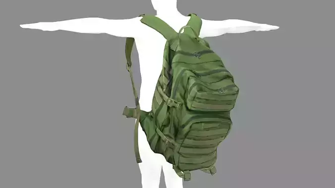 Backpack Camping Handle bag 03 Low-Poly 3D Model