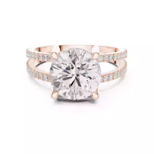 3CT Round Cut Diamond Split Shank Wedding Ring 3DM STL Video