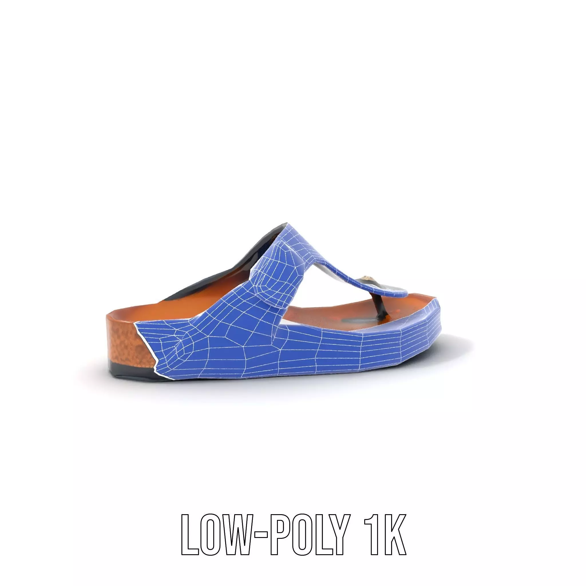 Navy Cork Sandal model pack Low-poly 3D model_14