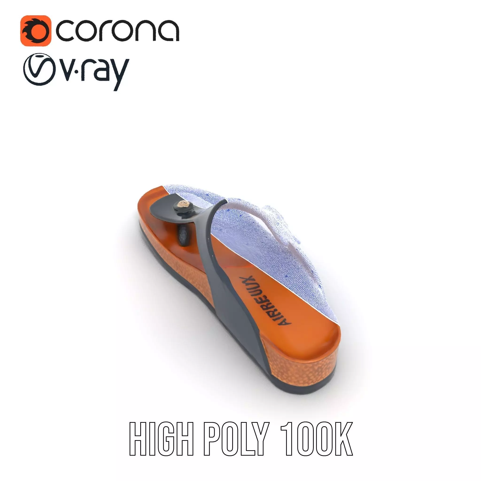 Navy Cork Sandal model pack Low-poly 3D model_33