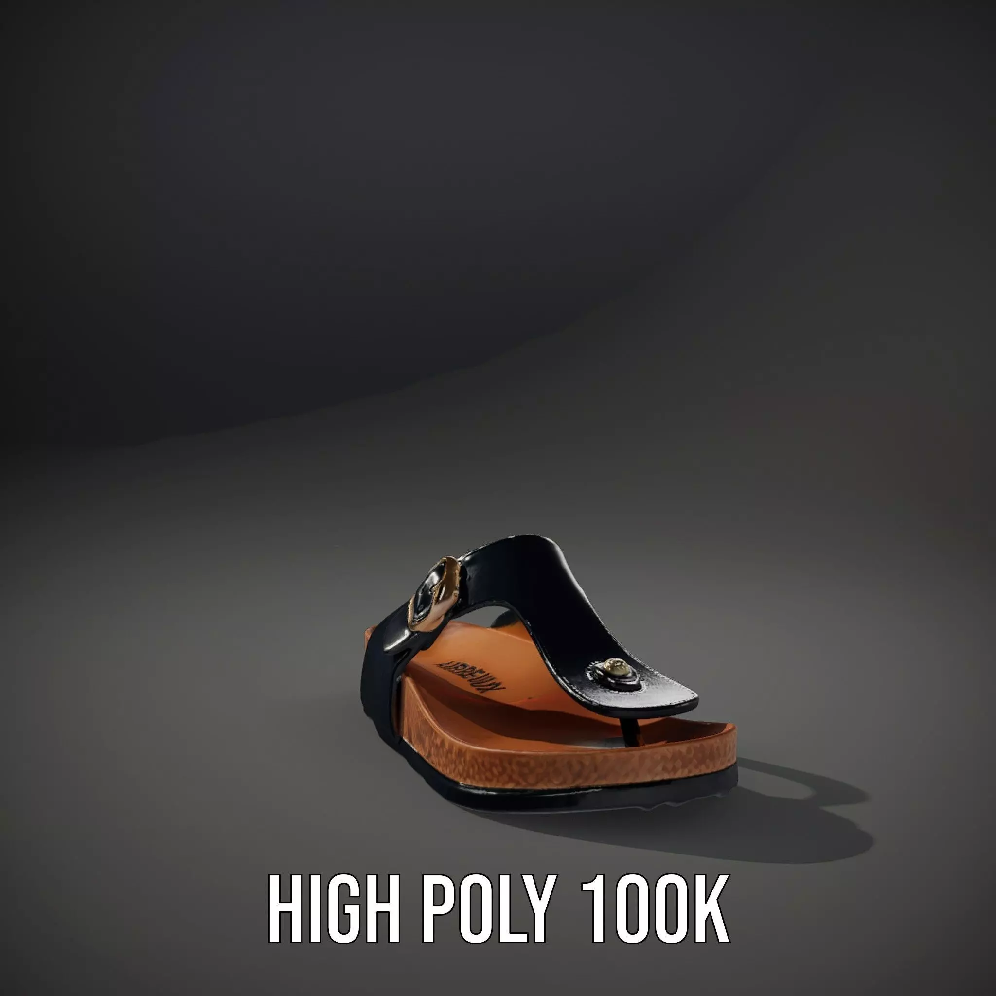Navy Cork Sandal model pack Low-poly 3D model_10