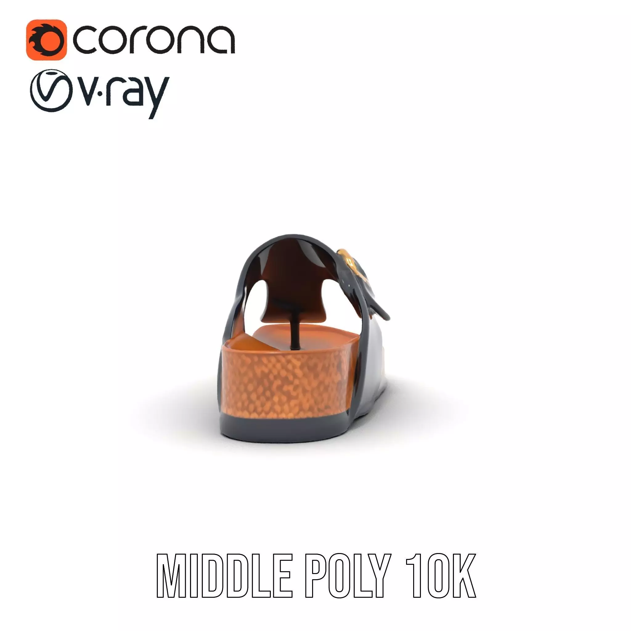 Navy Cork Sandal model pack Low-poly 3D model_13