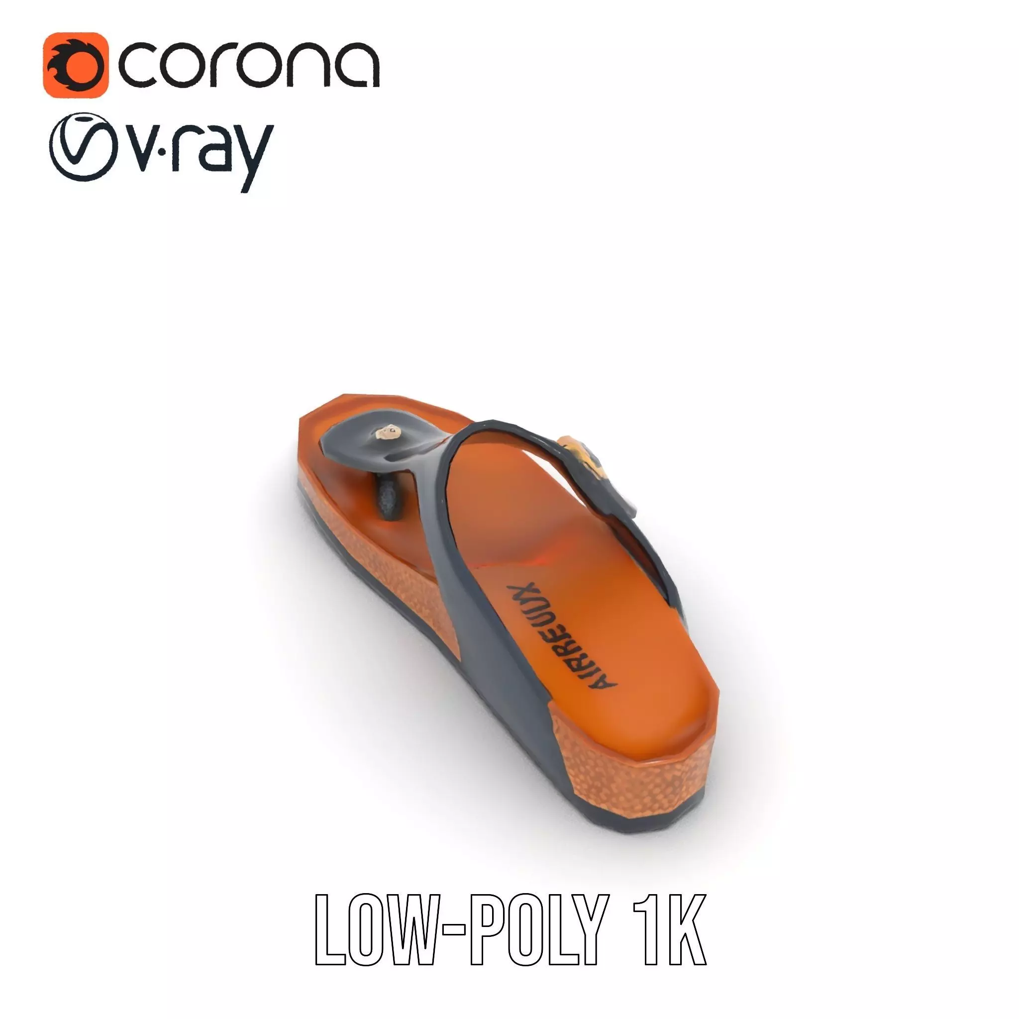 Navy Cork Sandal model pack Low-poly 3D model_17