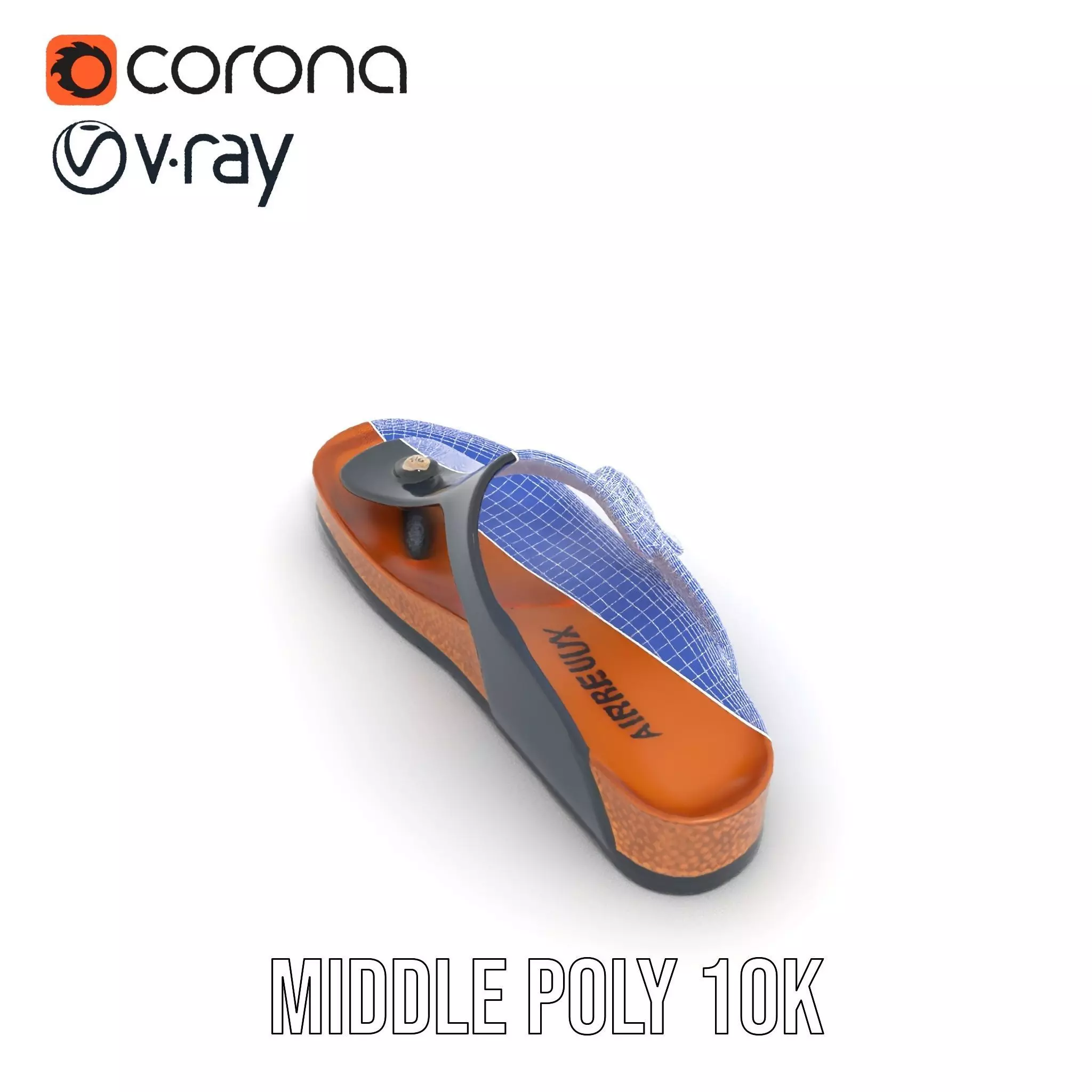 Navy Cork Sandal model pack Low-poly 3D model_27
