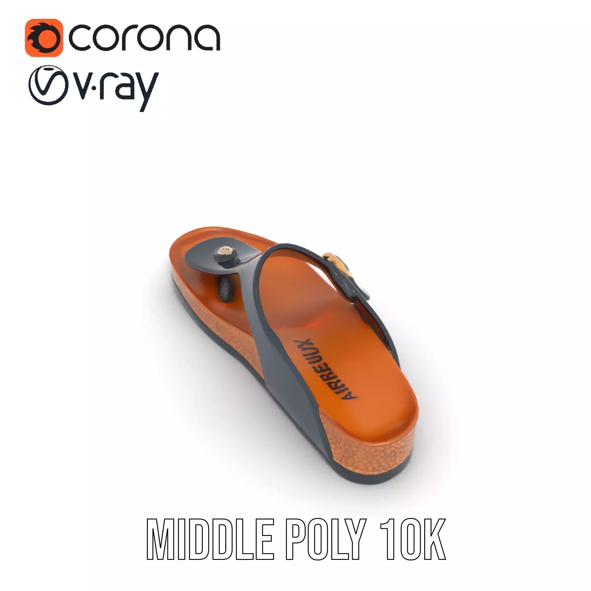 Navy Cork Sandal model pack Low-poly 3D model_11