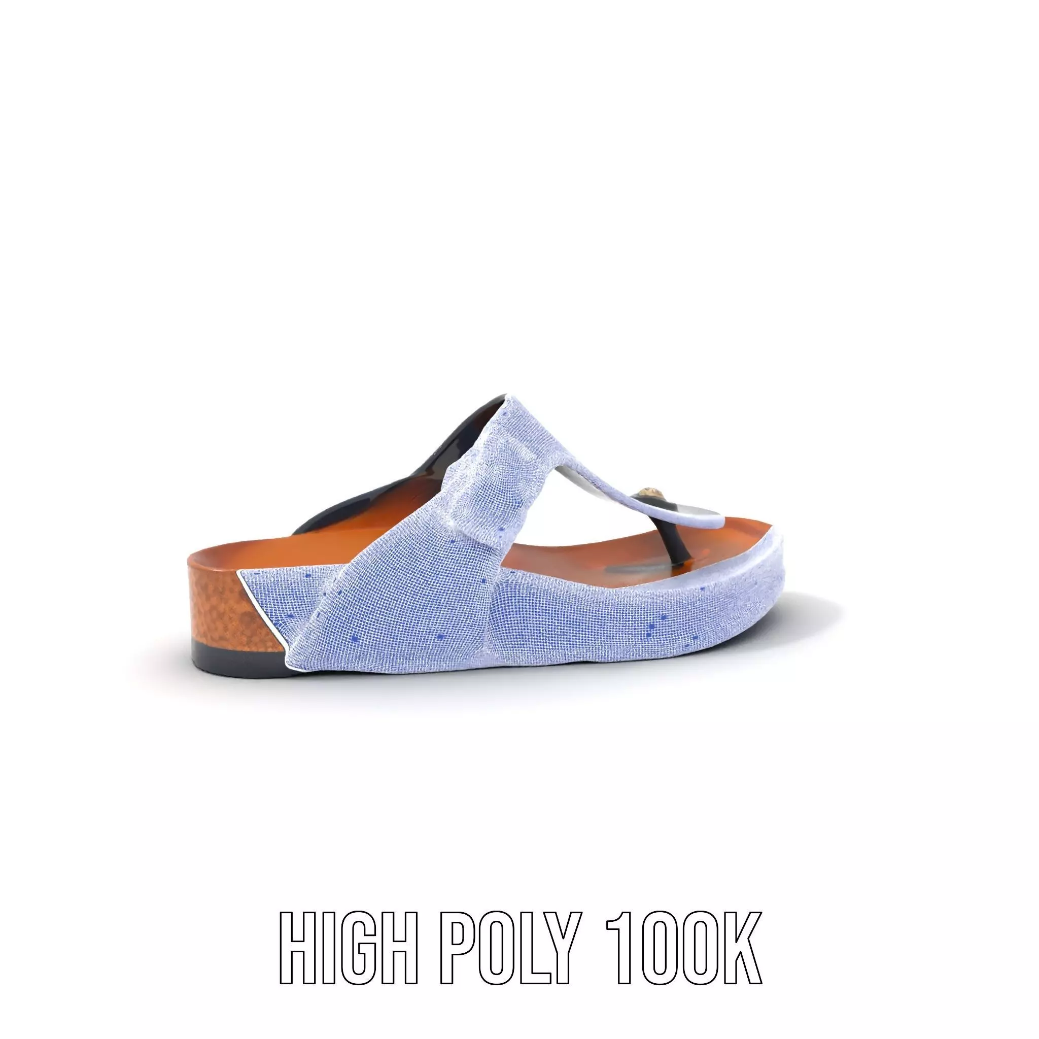 Navy Cork Sandal model pack Low-poly 3D model_4